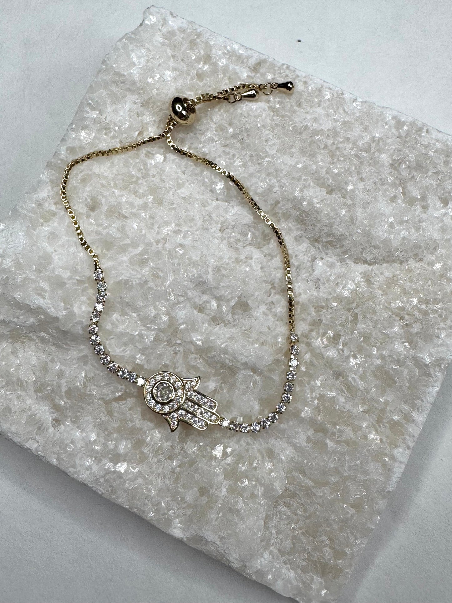 Diamond Hamsa gold bracelet