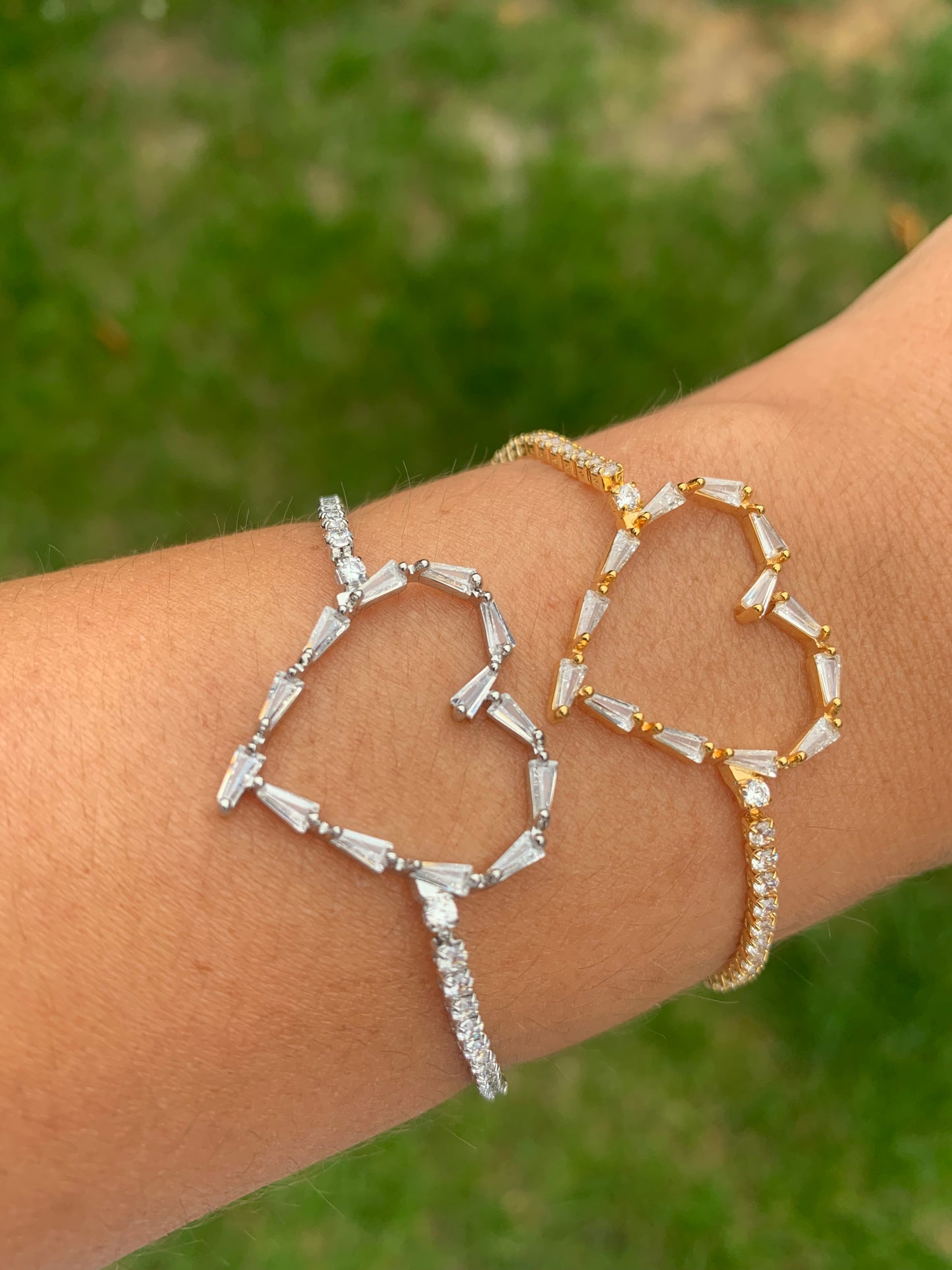 Silver only Heart Diamond Bracelet