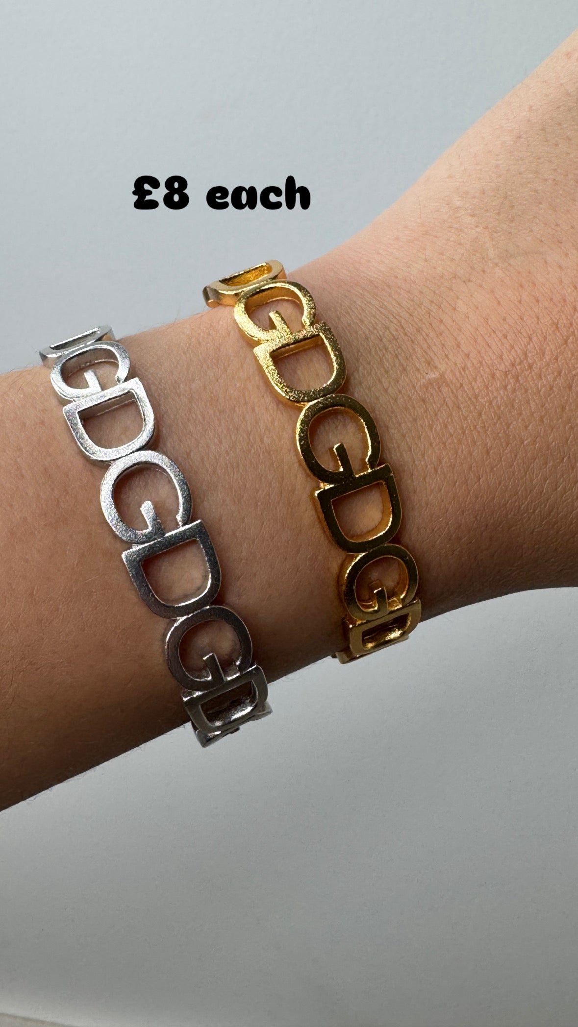 Silver bracelet D bangle