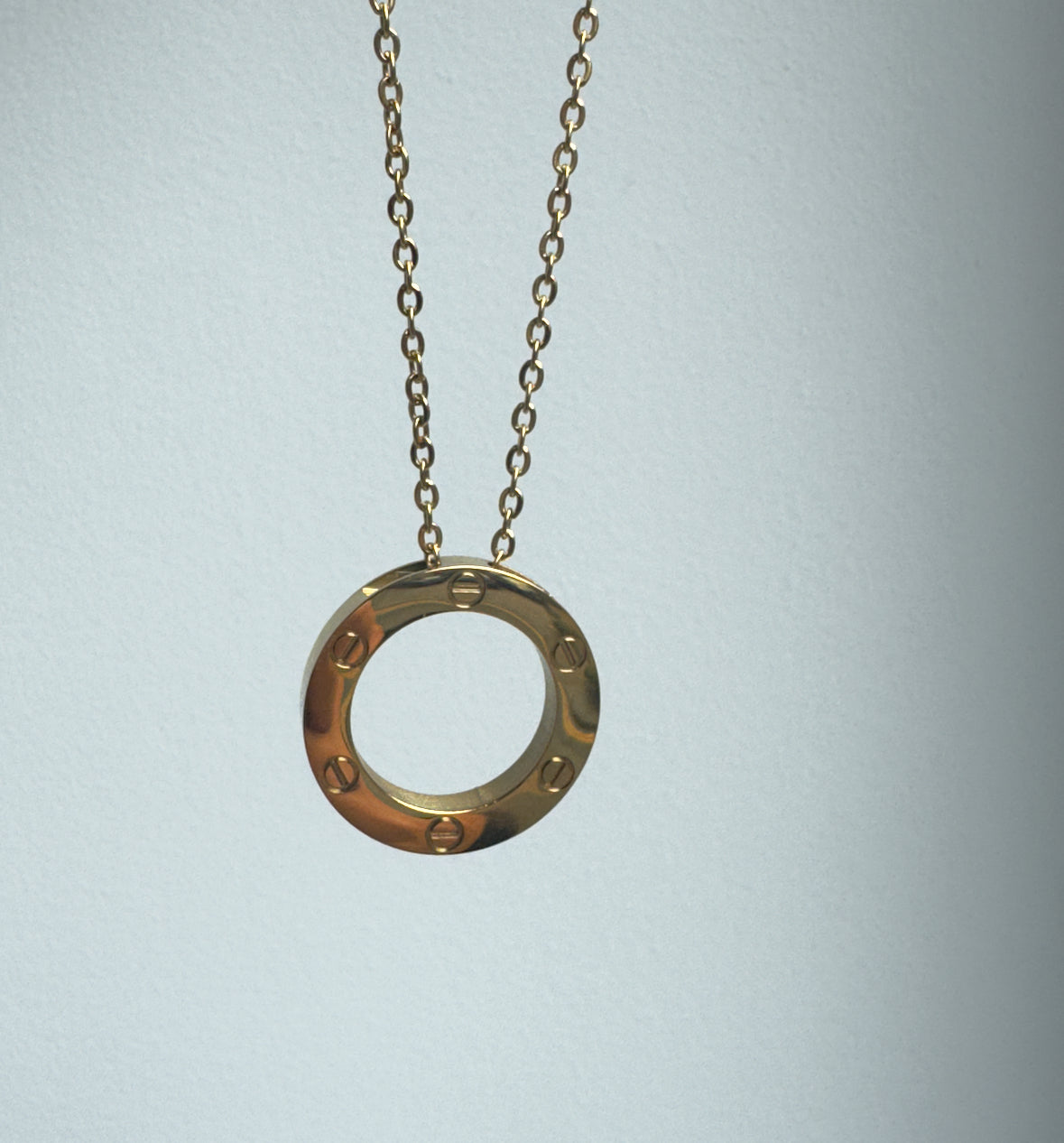 Large Gold Circle Necklace