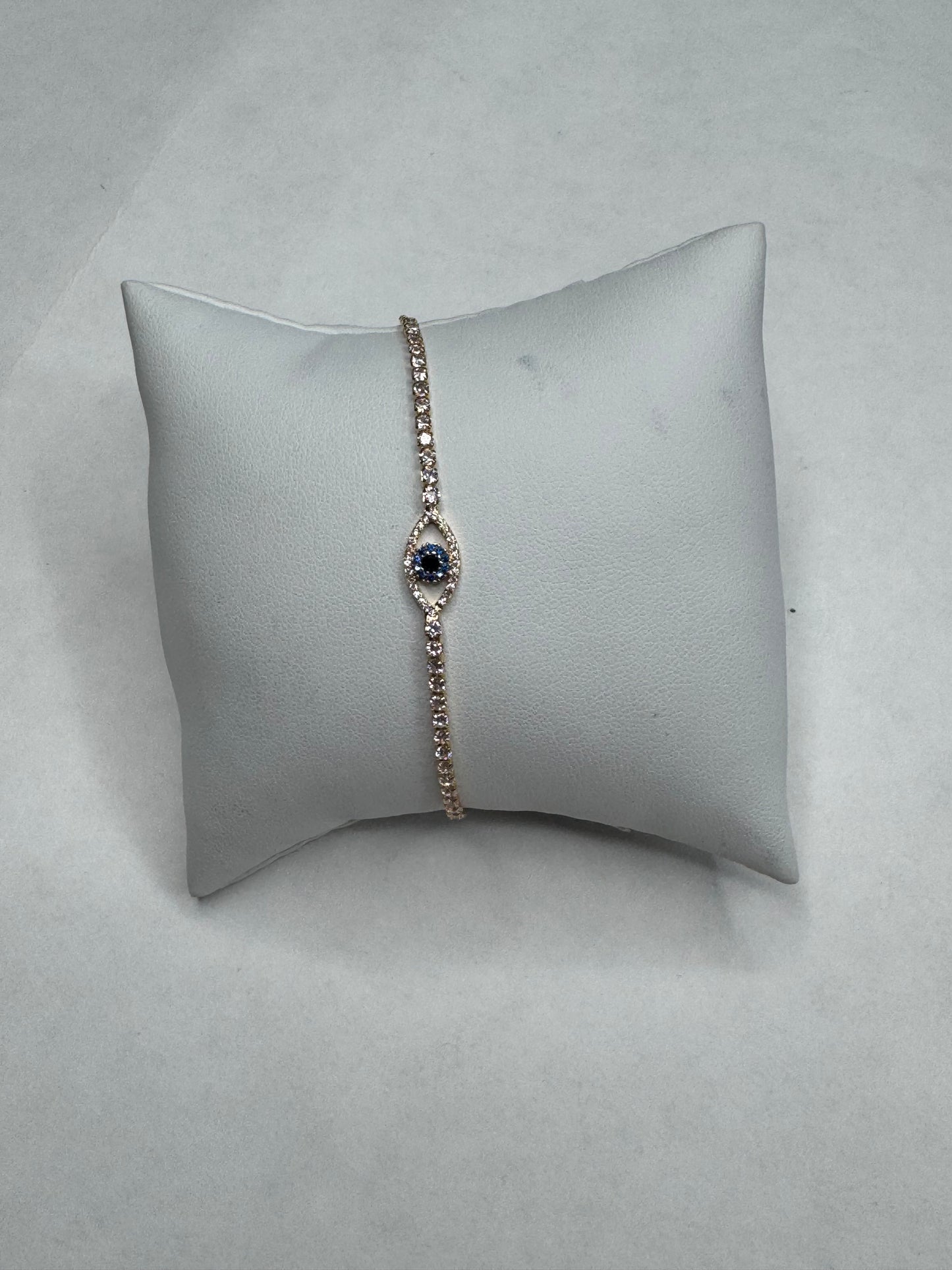 Diamond evil eye bracelet- gold