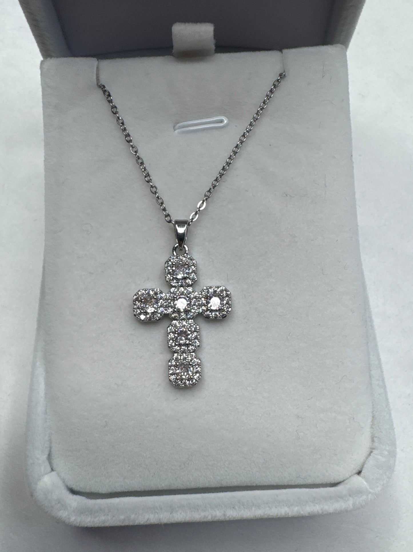 Silver cross necklace
