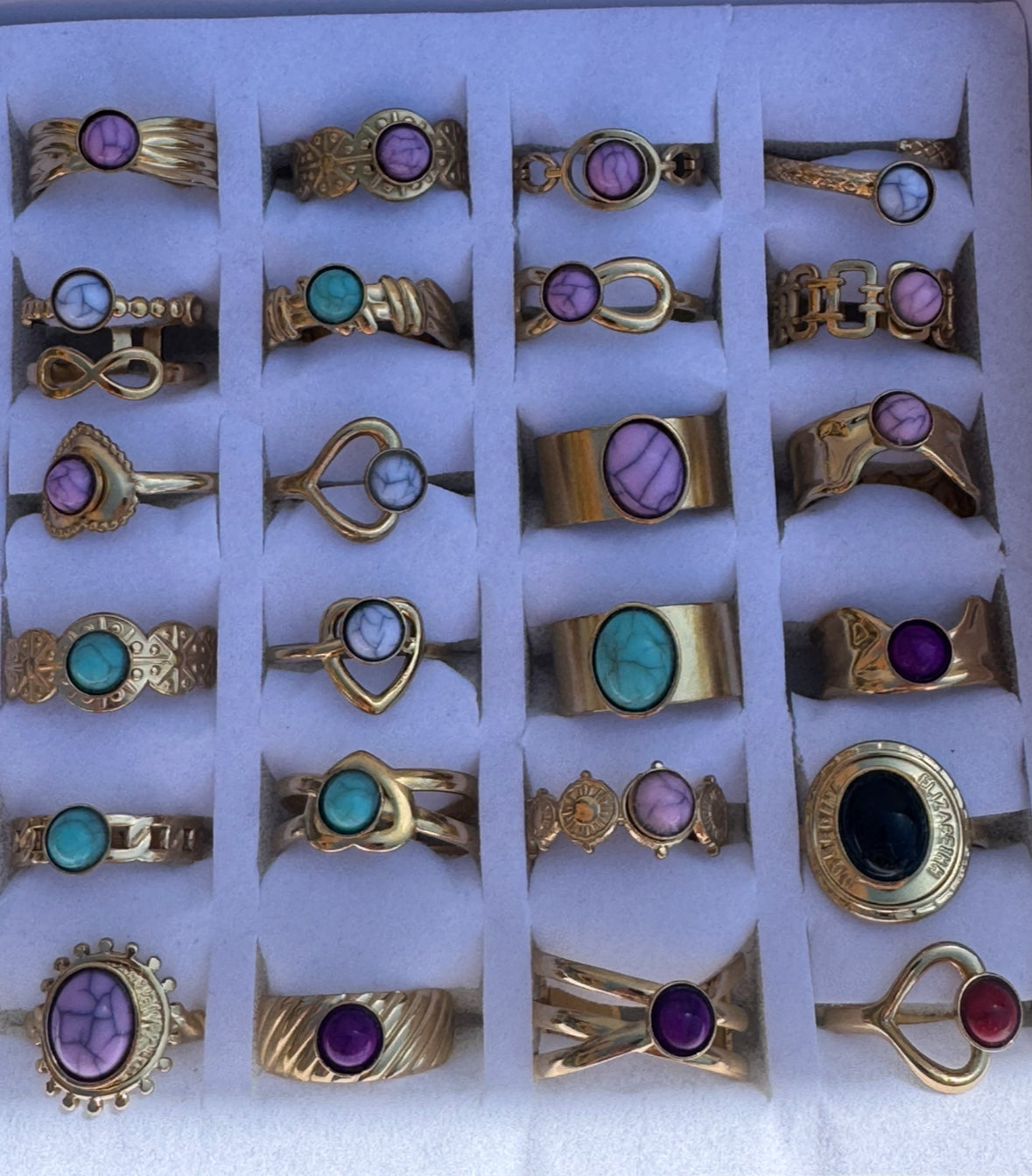 Boho colourful rings - various styles