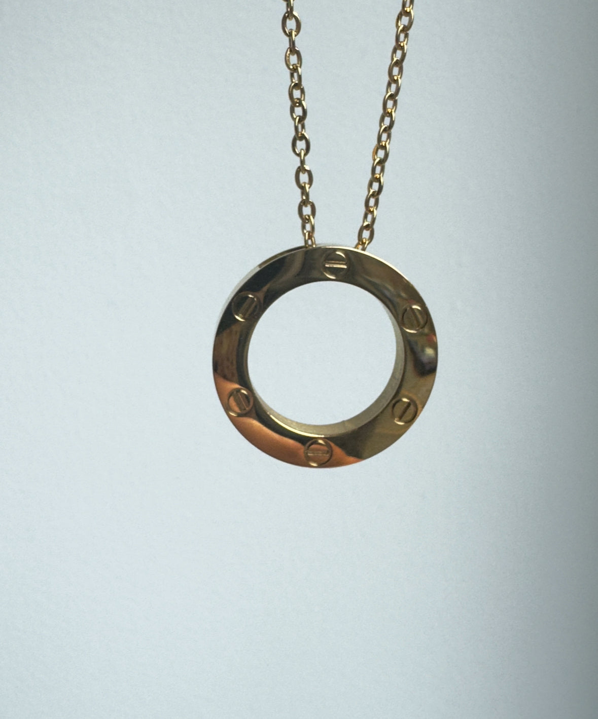 Large Gold Circle Necklace