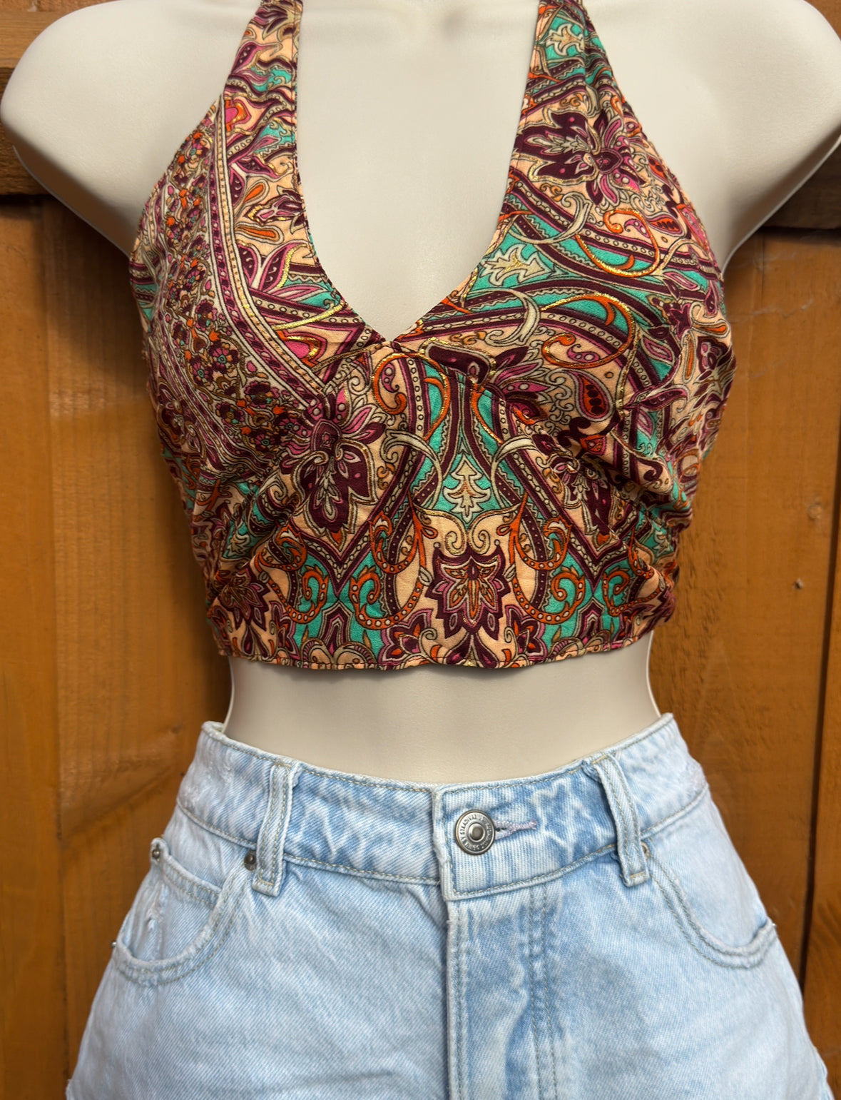 Halterneck bandana top