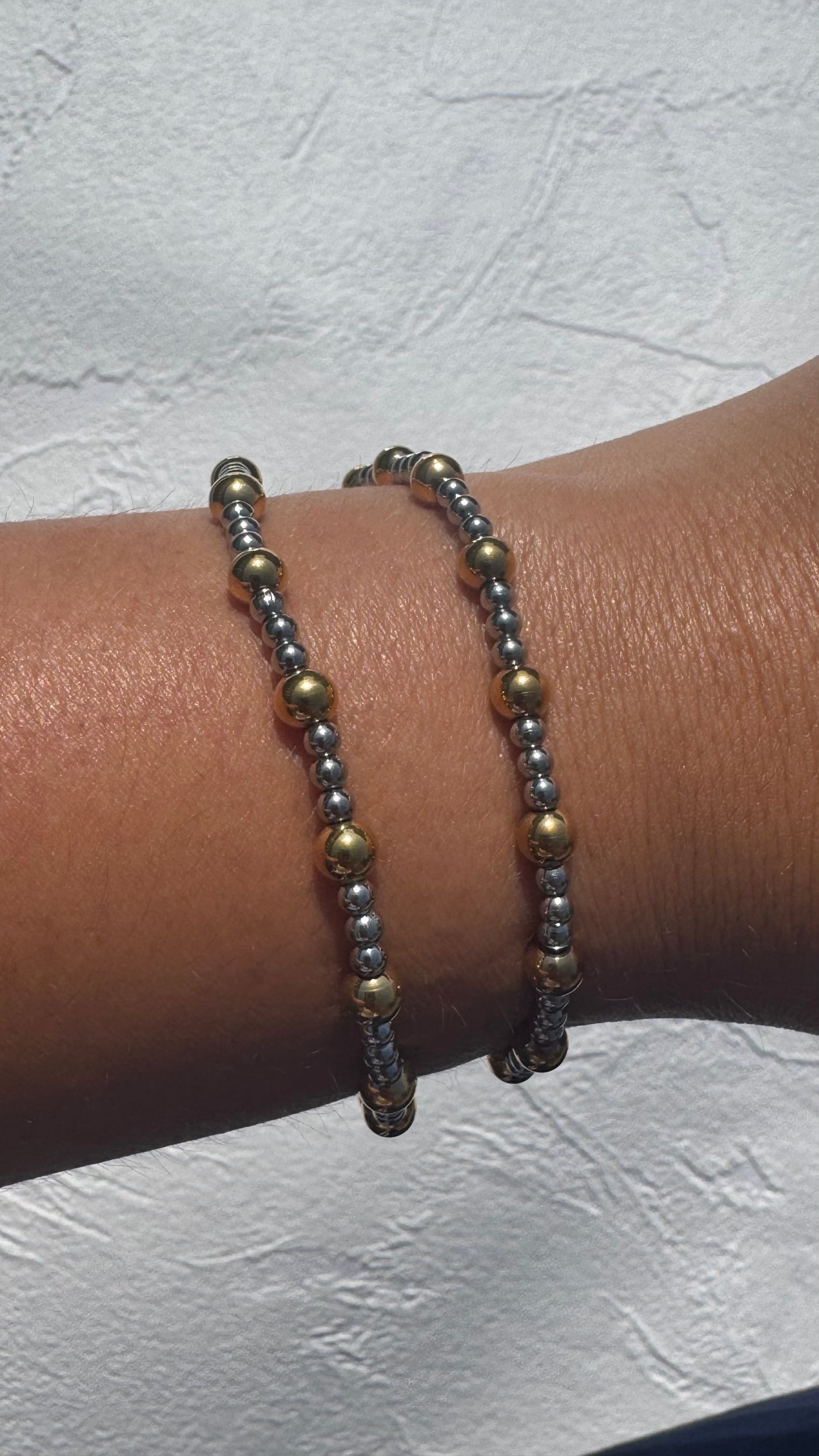 Larger ball mixed beaded bracelets