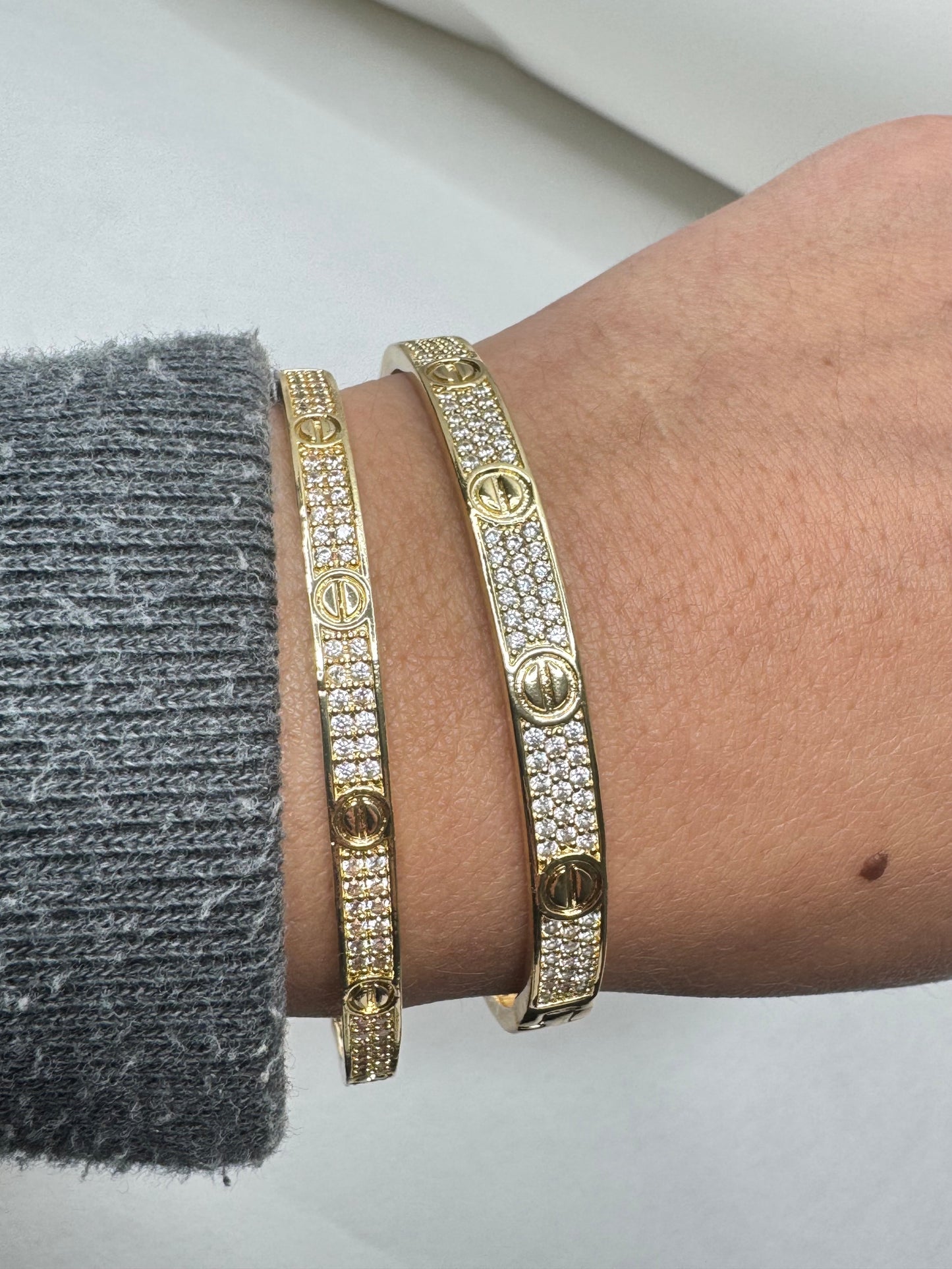 Thin Disco Diamond Bangle -