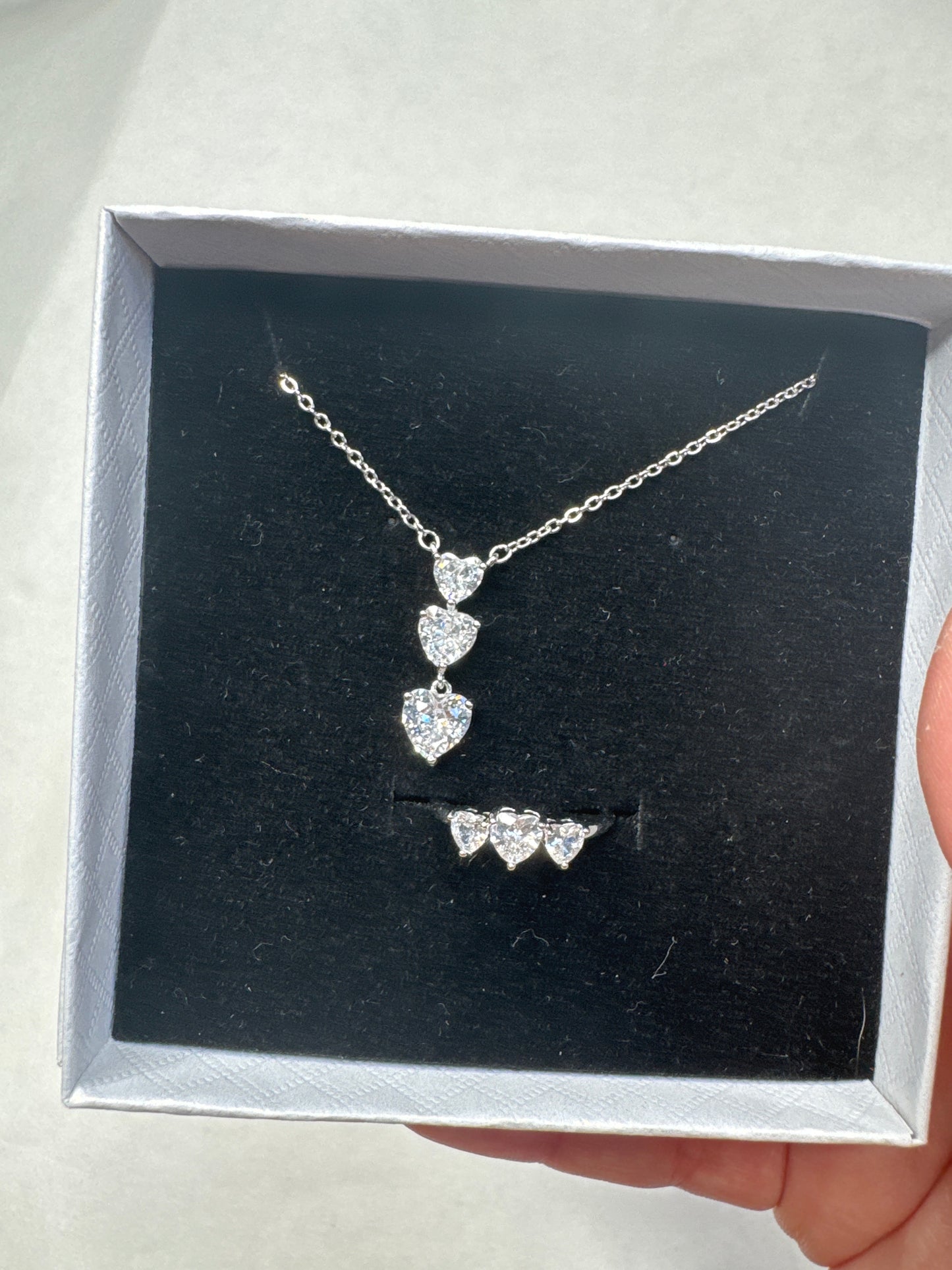 Heart necklace and ring