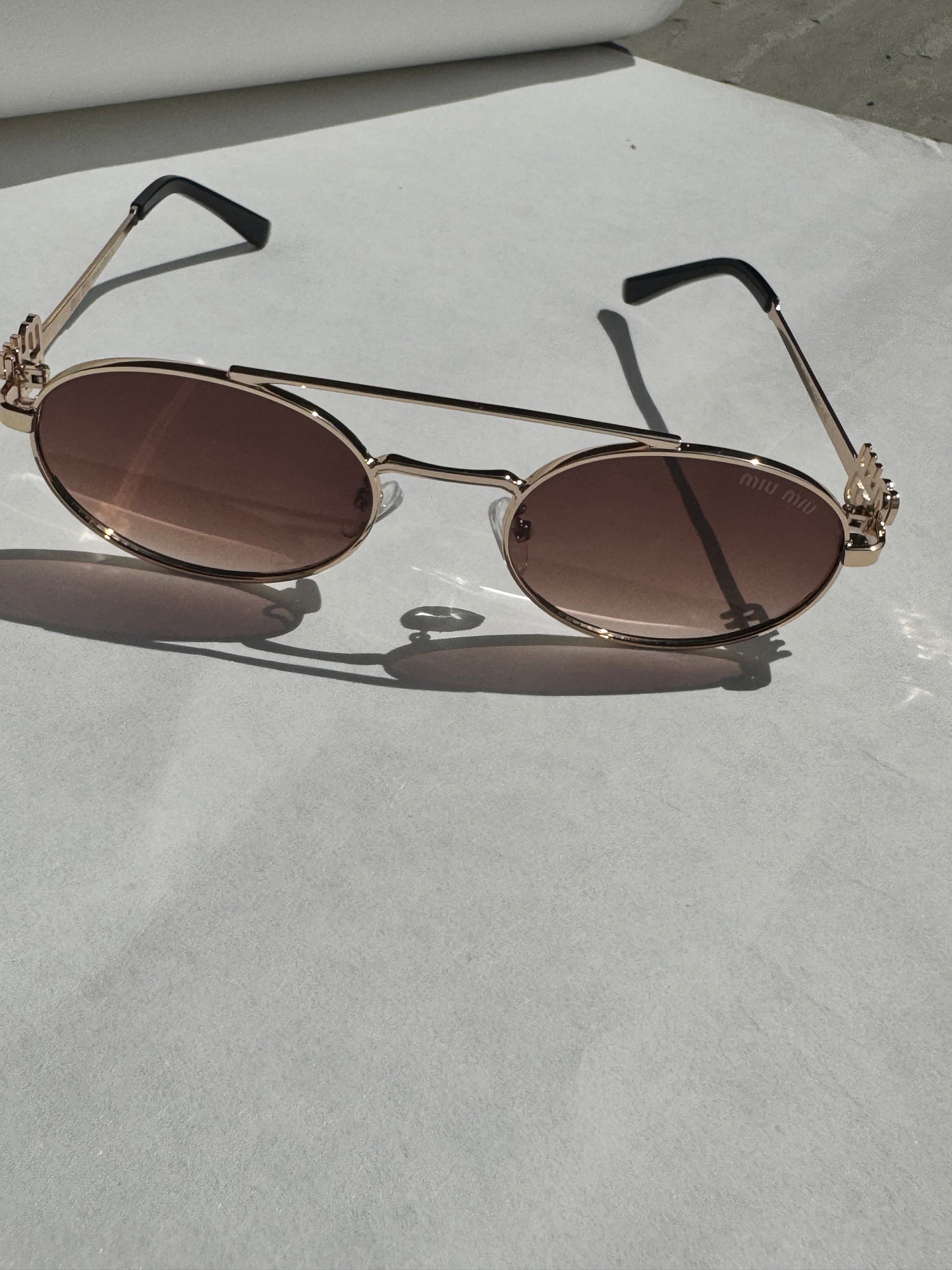 Mia Lens Round Aviator Sunglasses (black or tan colour)