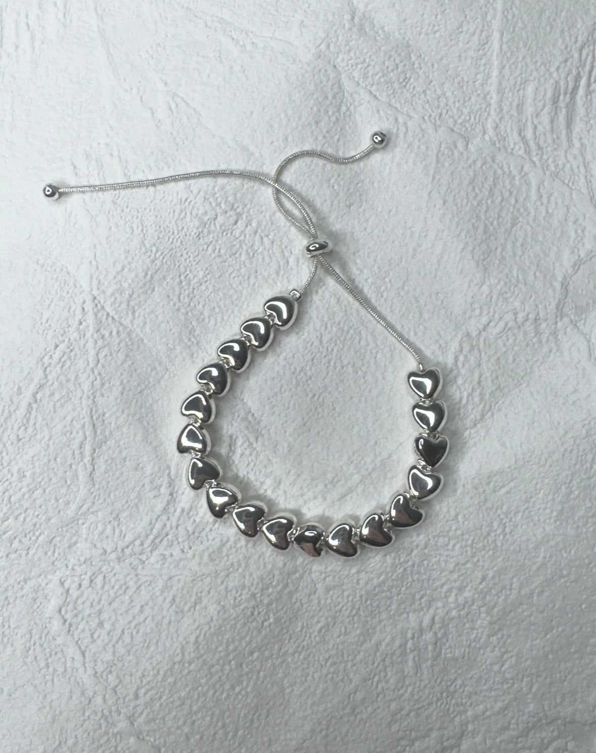 Silver Heart Adjustable Bracelet