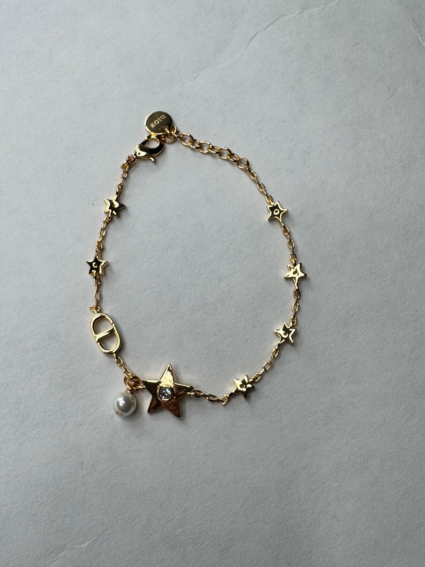 Ciara Gold Pearl & Star Bracelet (Matching necklace available)