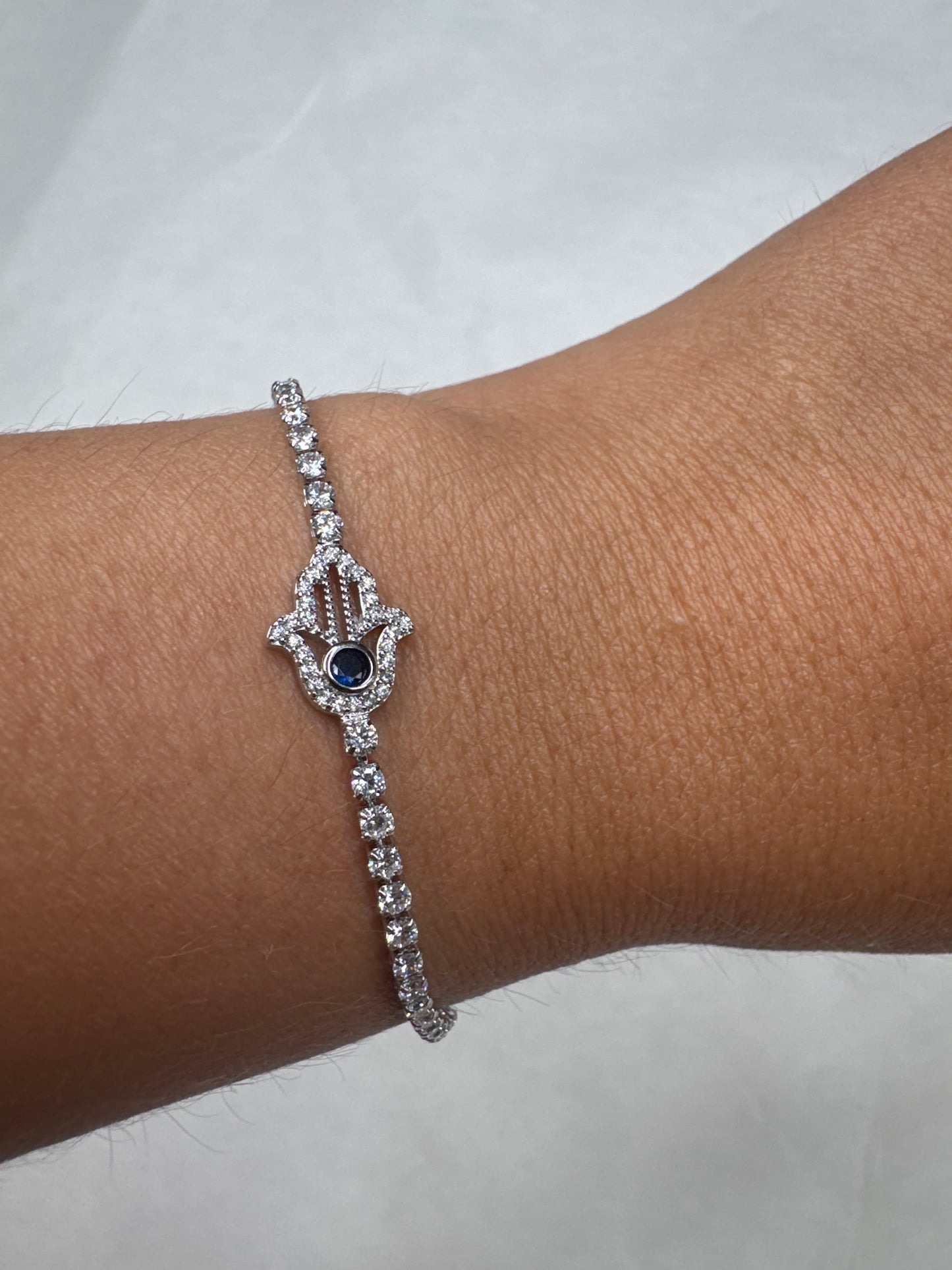 Small hamsa bracelet - silver