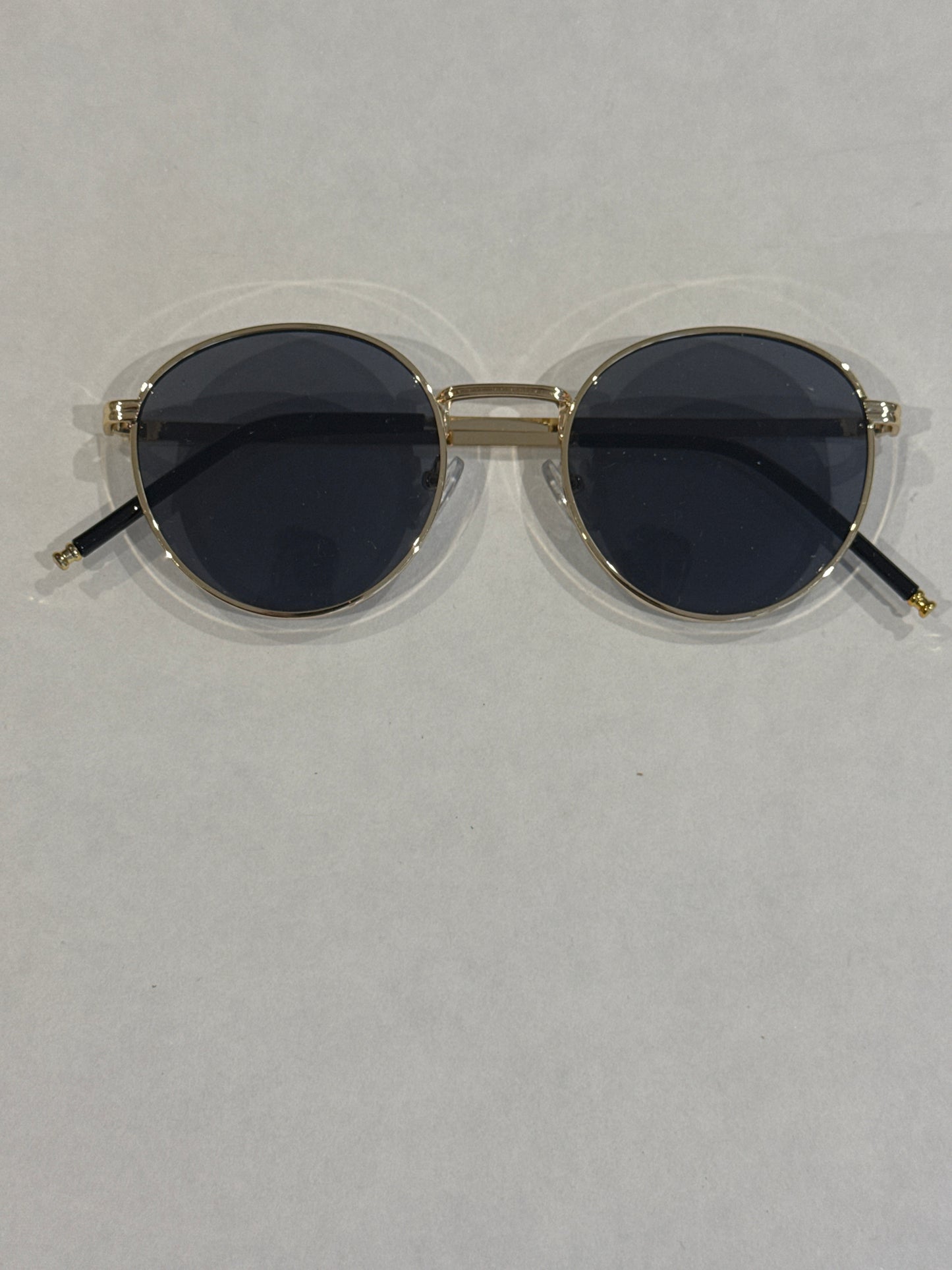 Gold & black round sunglasses