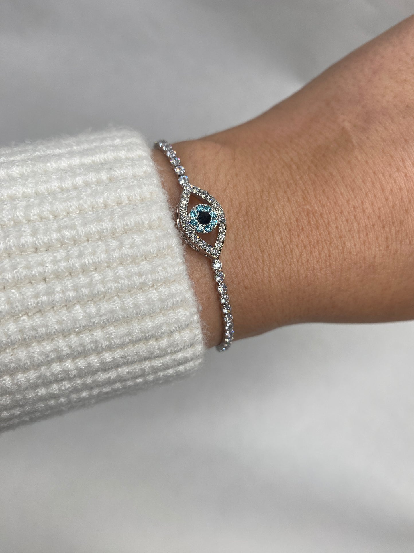 Blue Gem & Diamond Bracelet - Gold or Silver