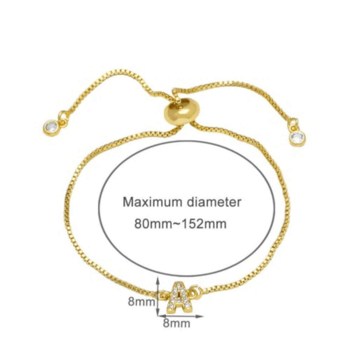 Mini Initial Letter Bracelet - GOLD
