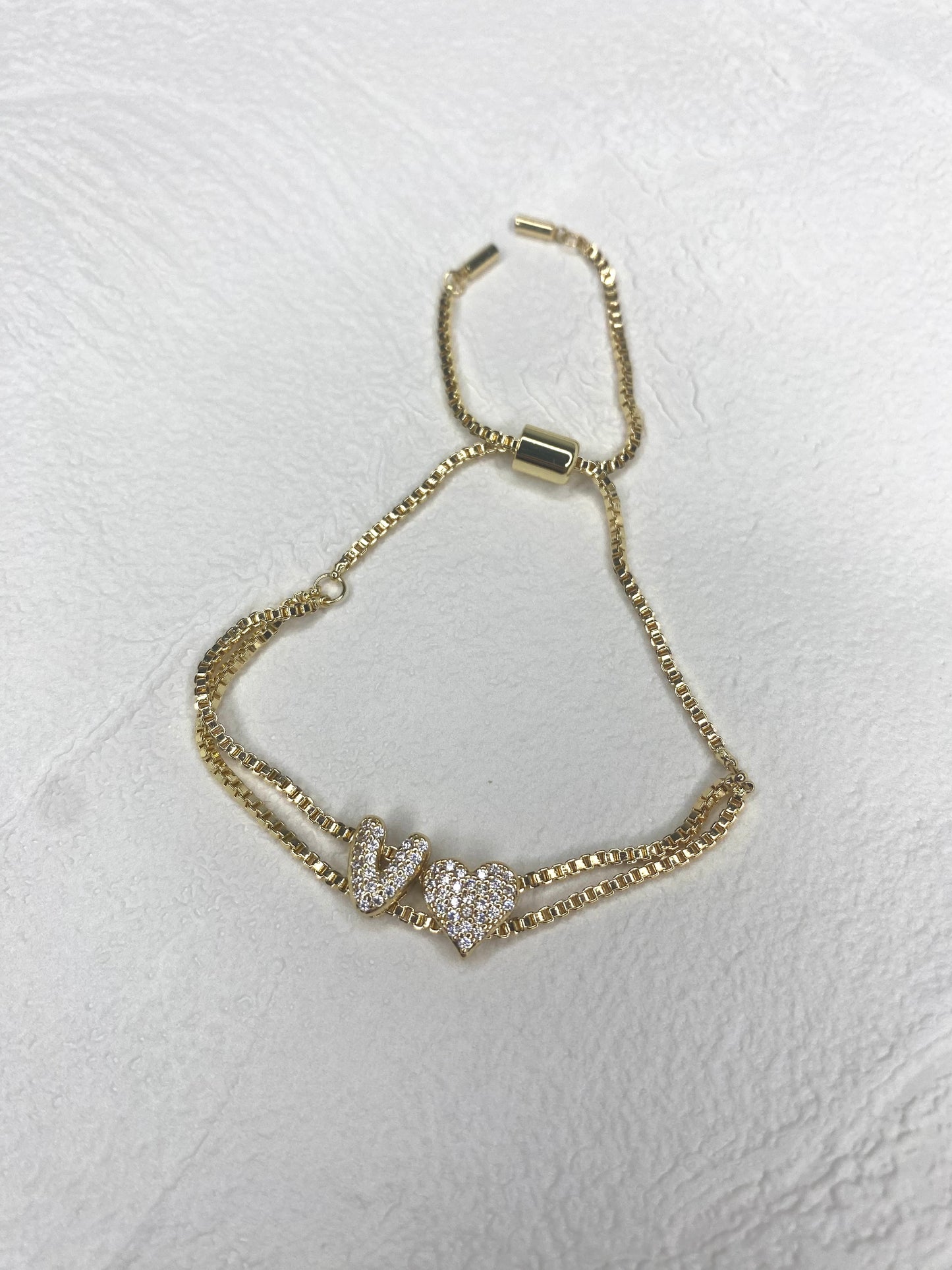 Mini Diamond Initial Letter bracelet - GOLD