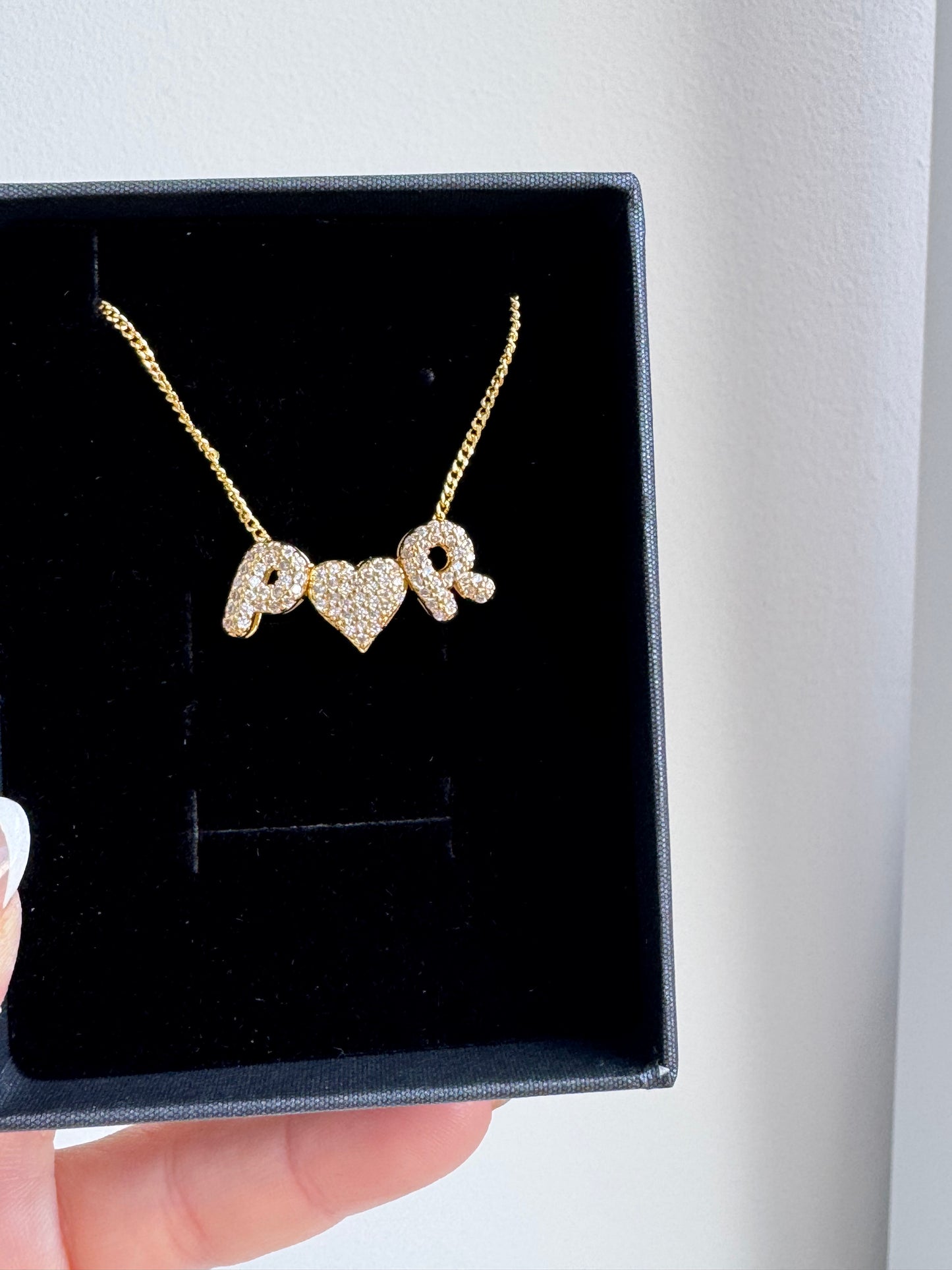 Mini Diamond Initial Letter Necklace - GOLD (4 letters included)