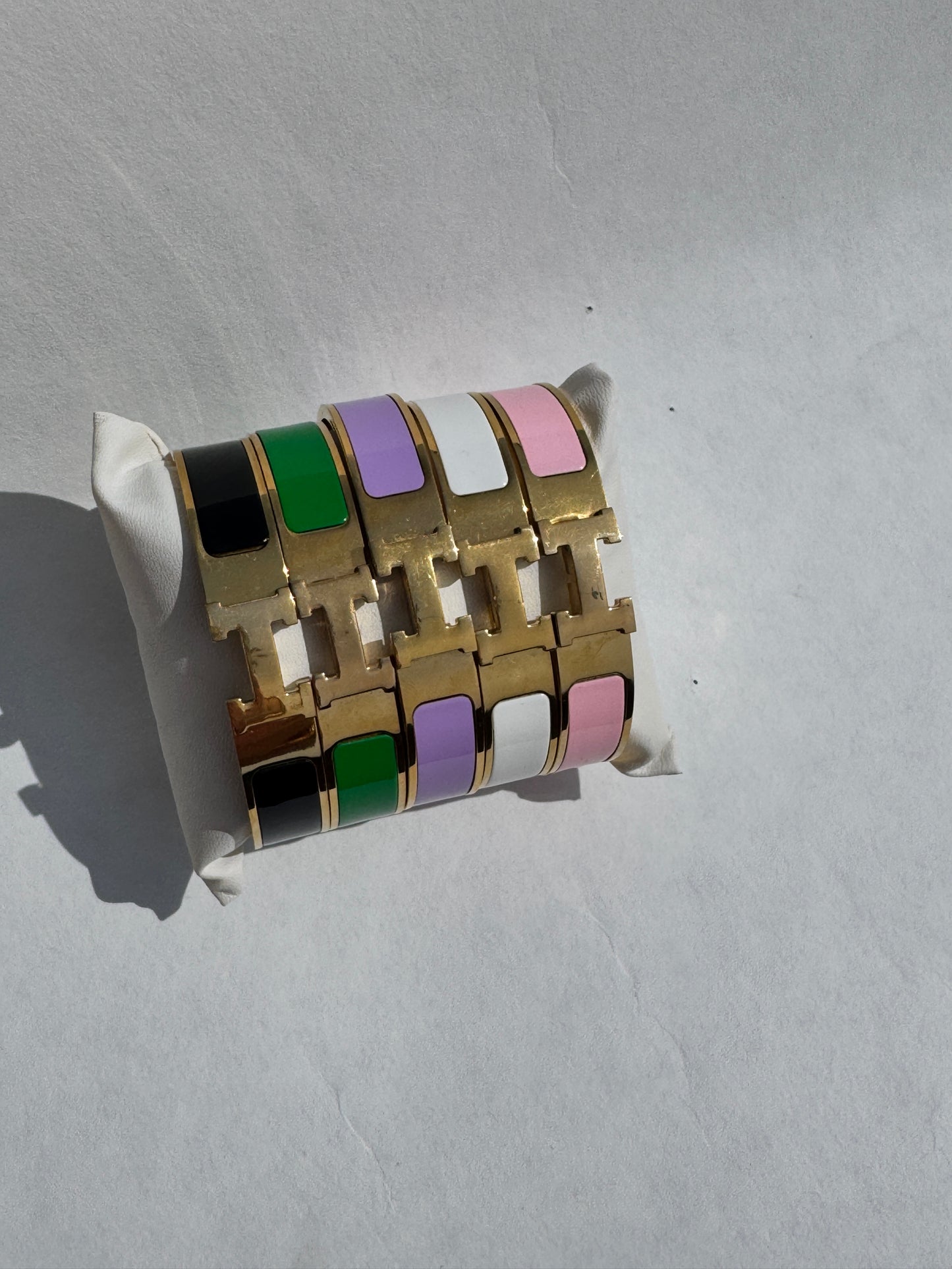 Gold H Thick Bangle