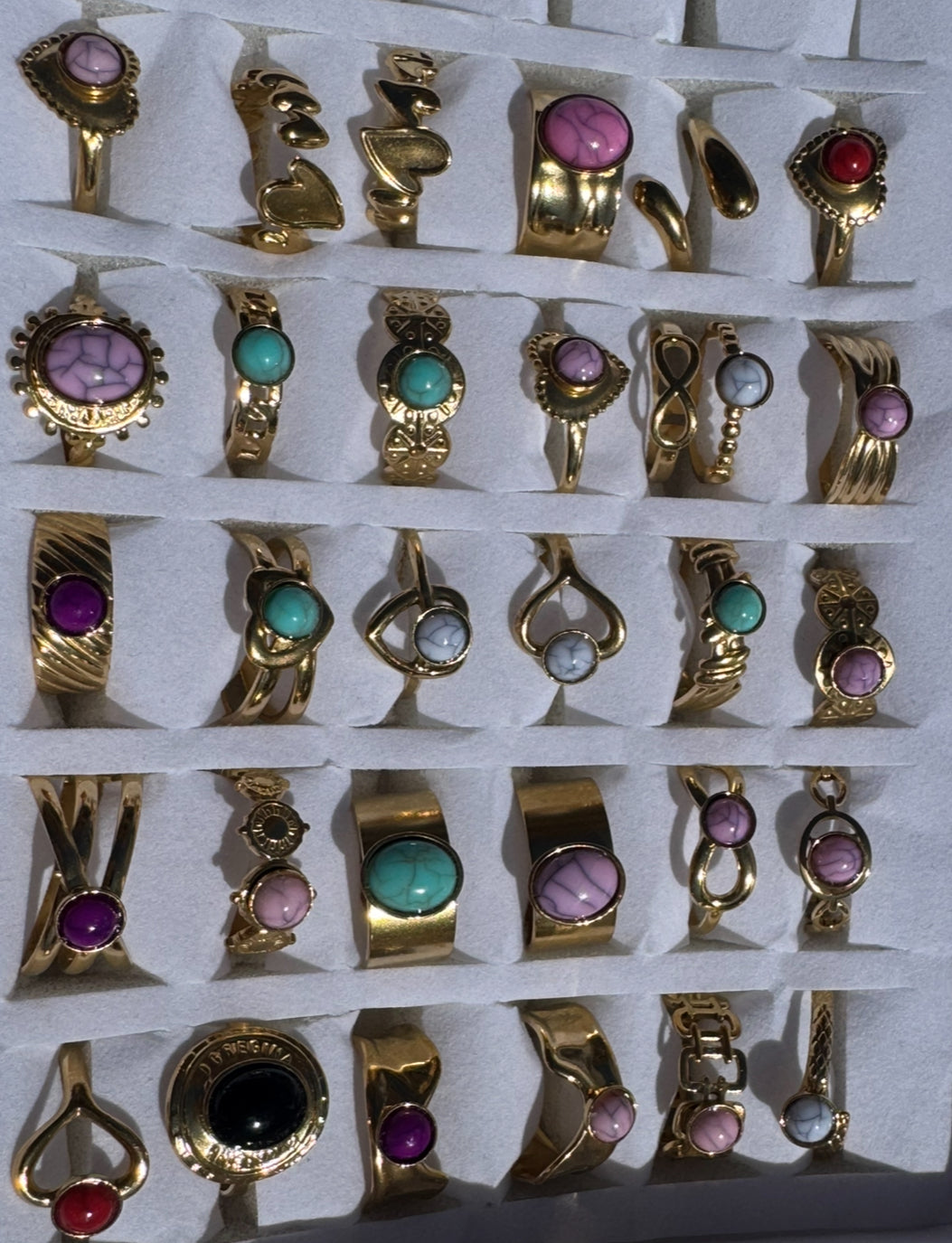 Boho colourful rings - various styles