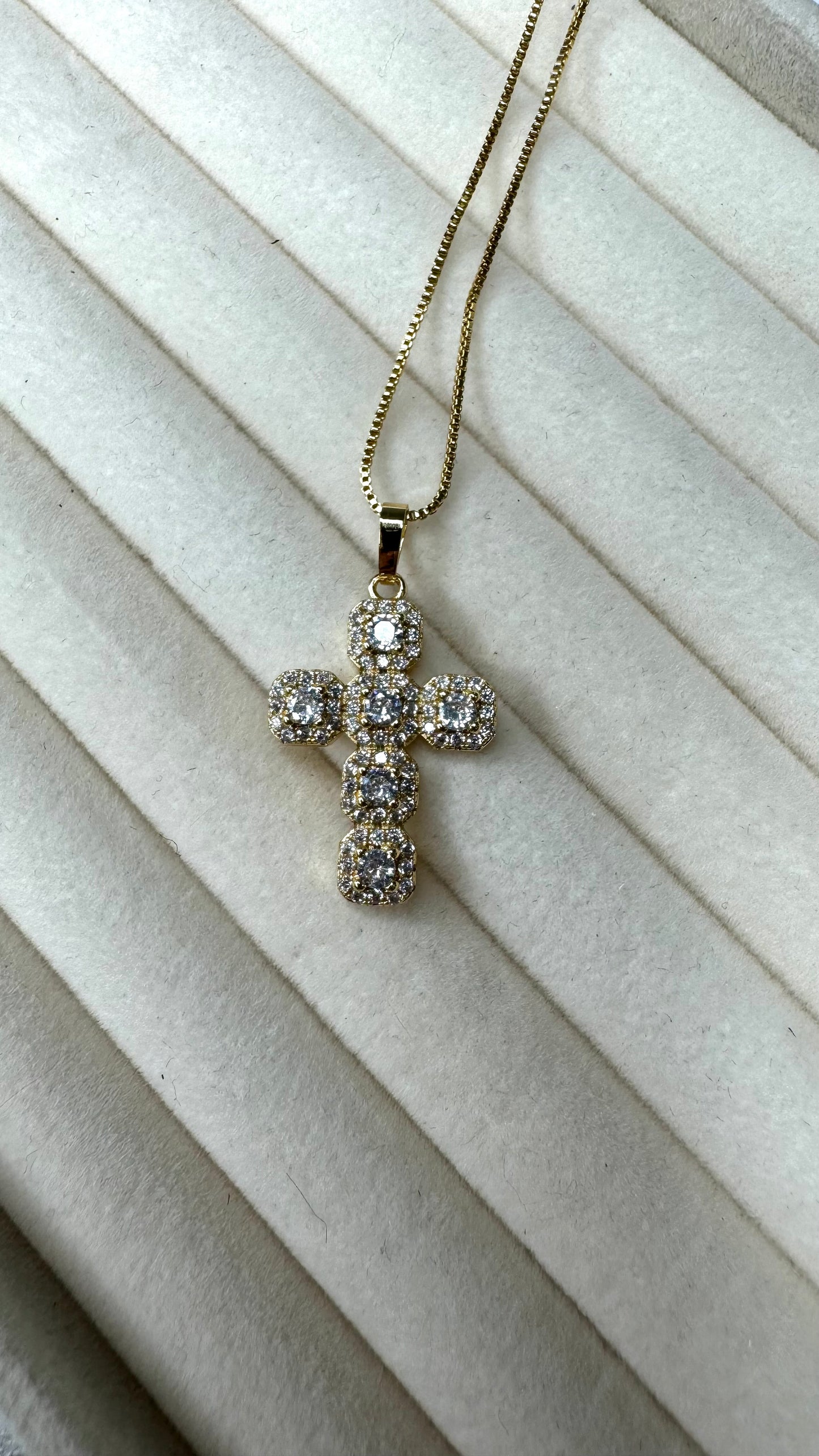 Gold Chunky Cross Necklace