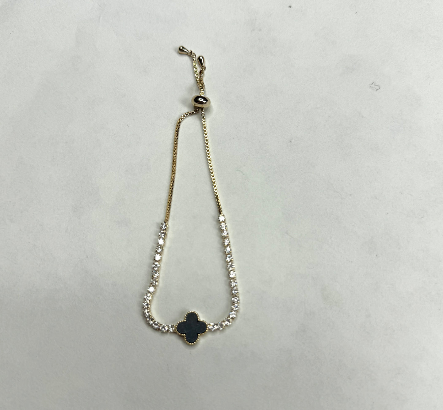 Black flower diamond bracelet