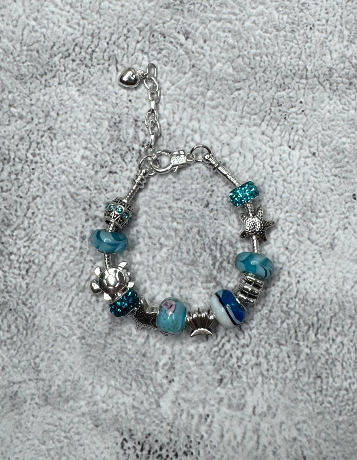 Silver & Blue Charm Bracelet