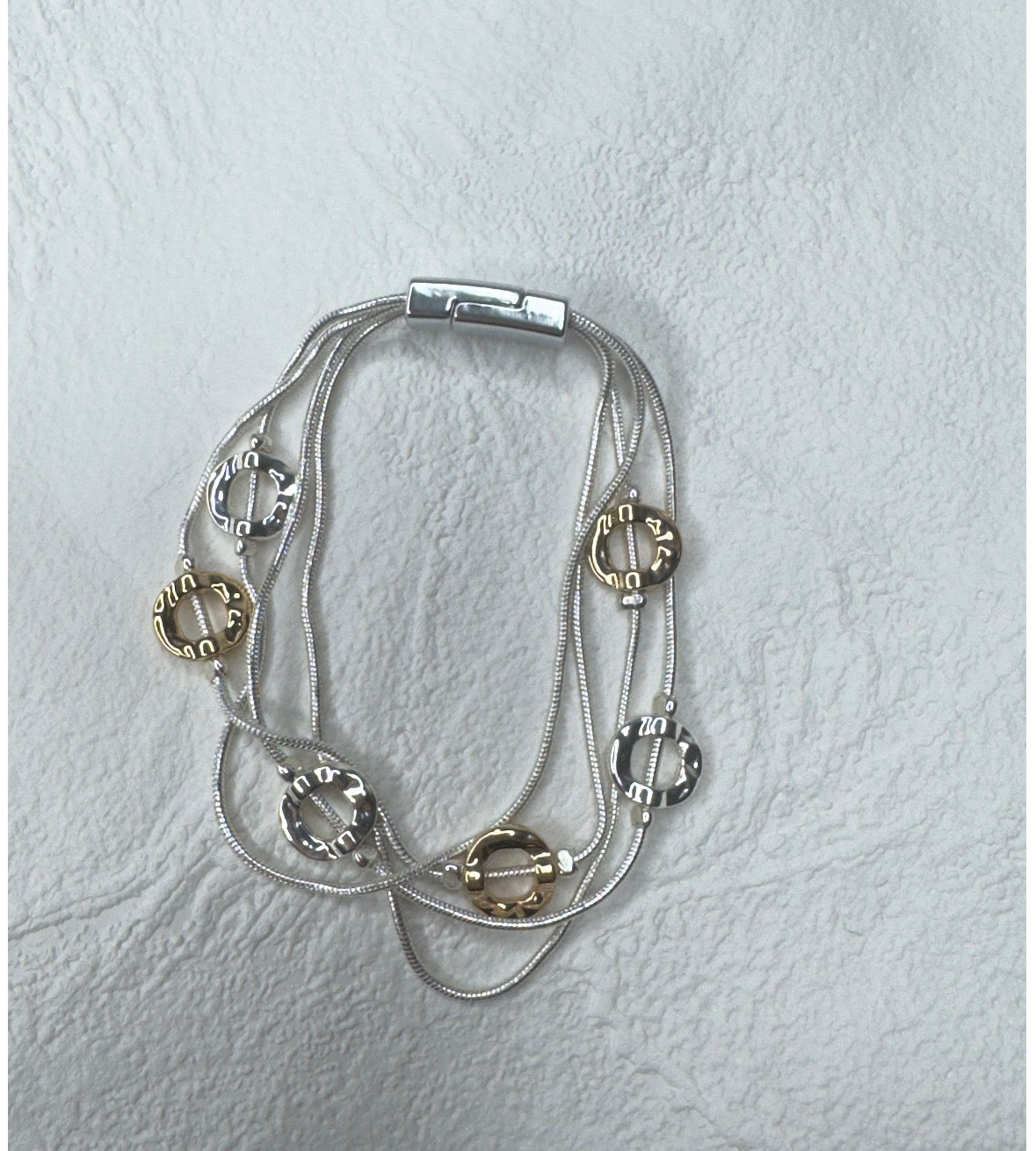 Silver & Gold multi disk bracelet