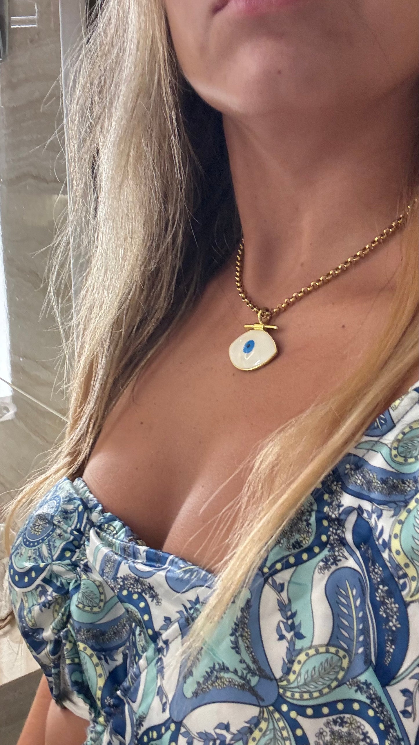 Fusion White Evil Eye Necklace