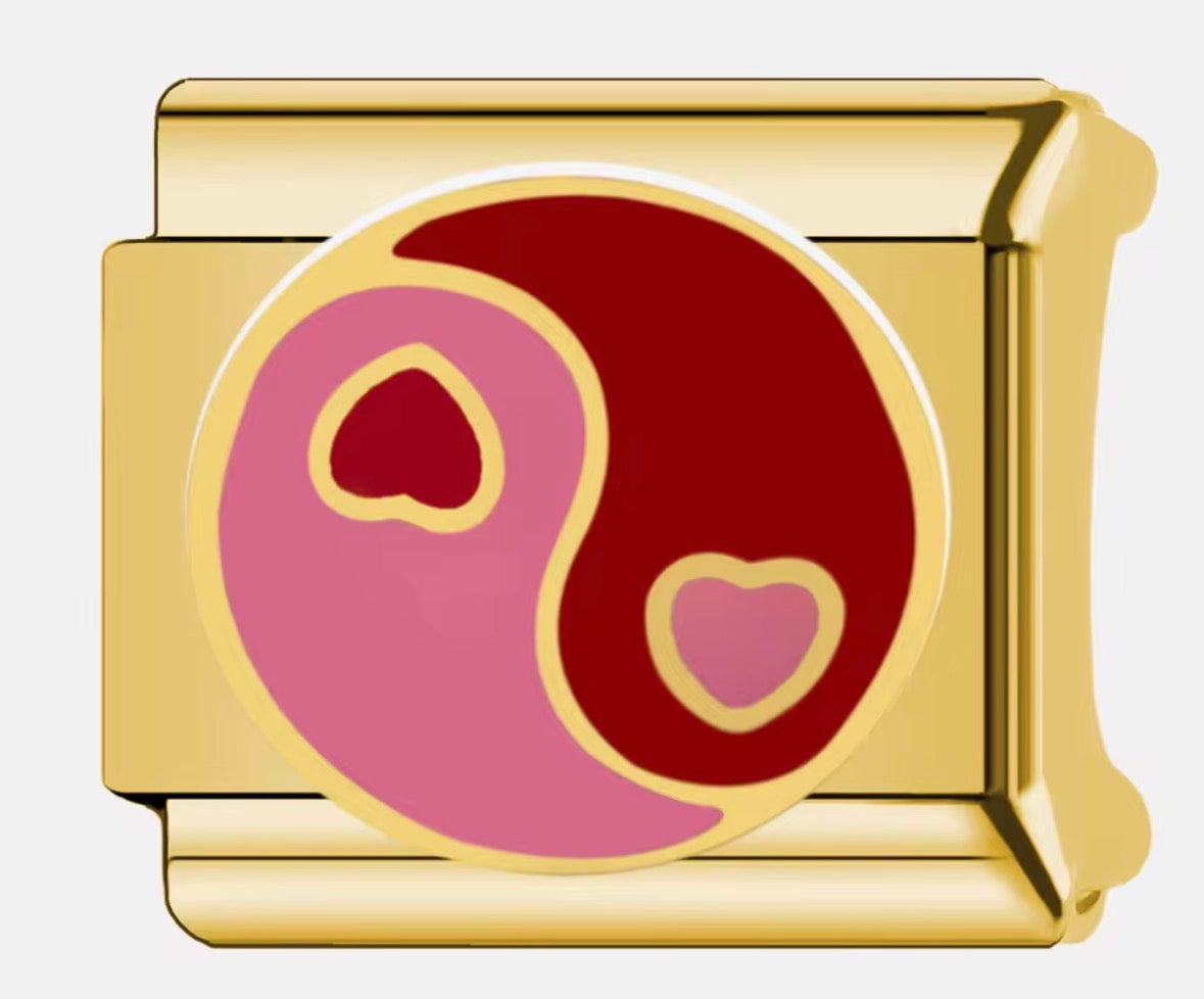 PINK & RED YIN & YANG - GOLD