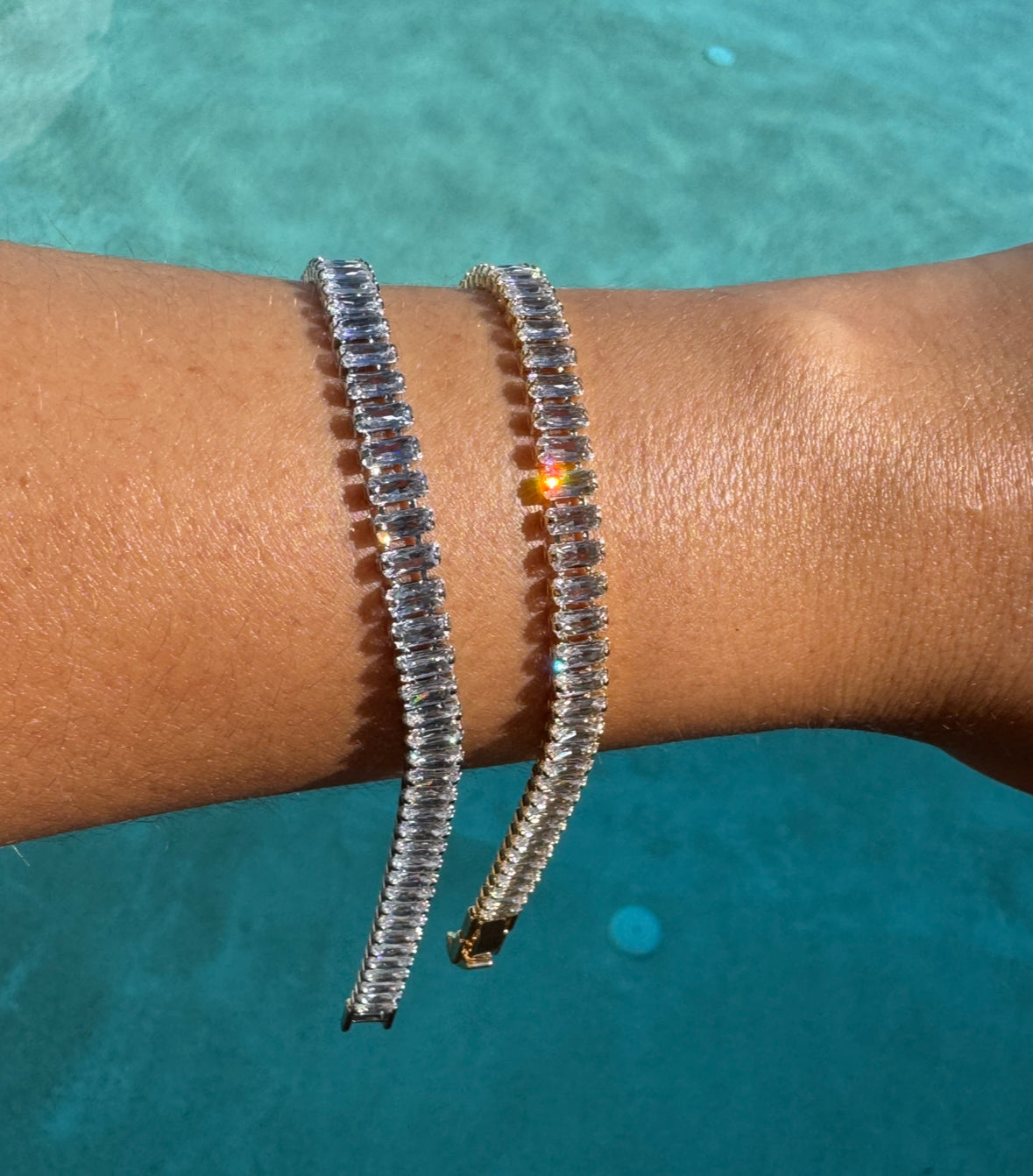 Cubic tennis bracelet - gold or silver