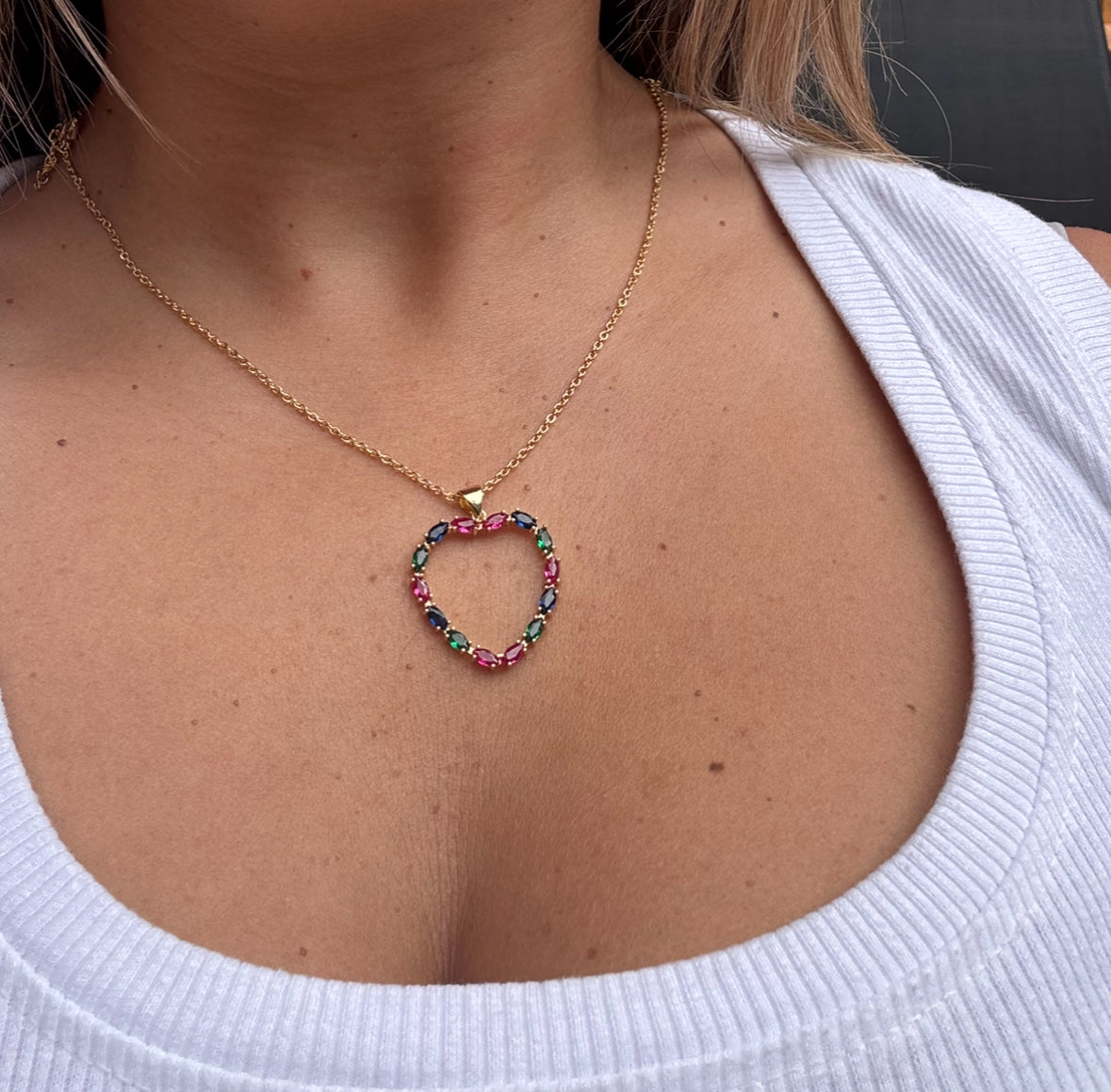 Rainbow Heart Necklace