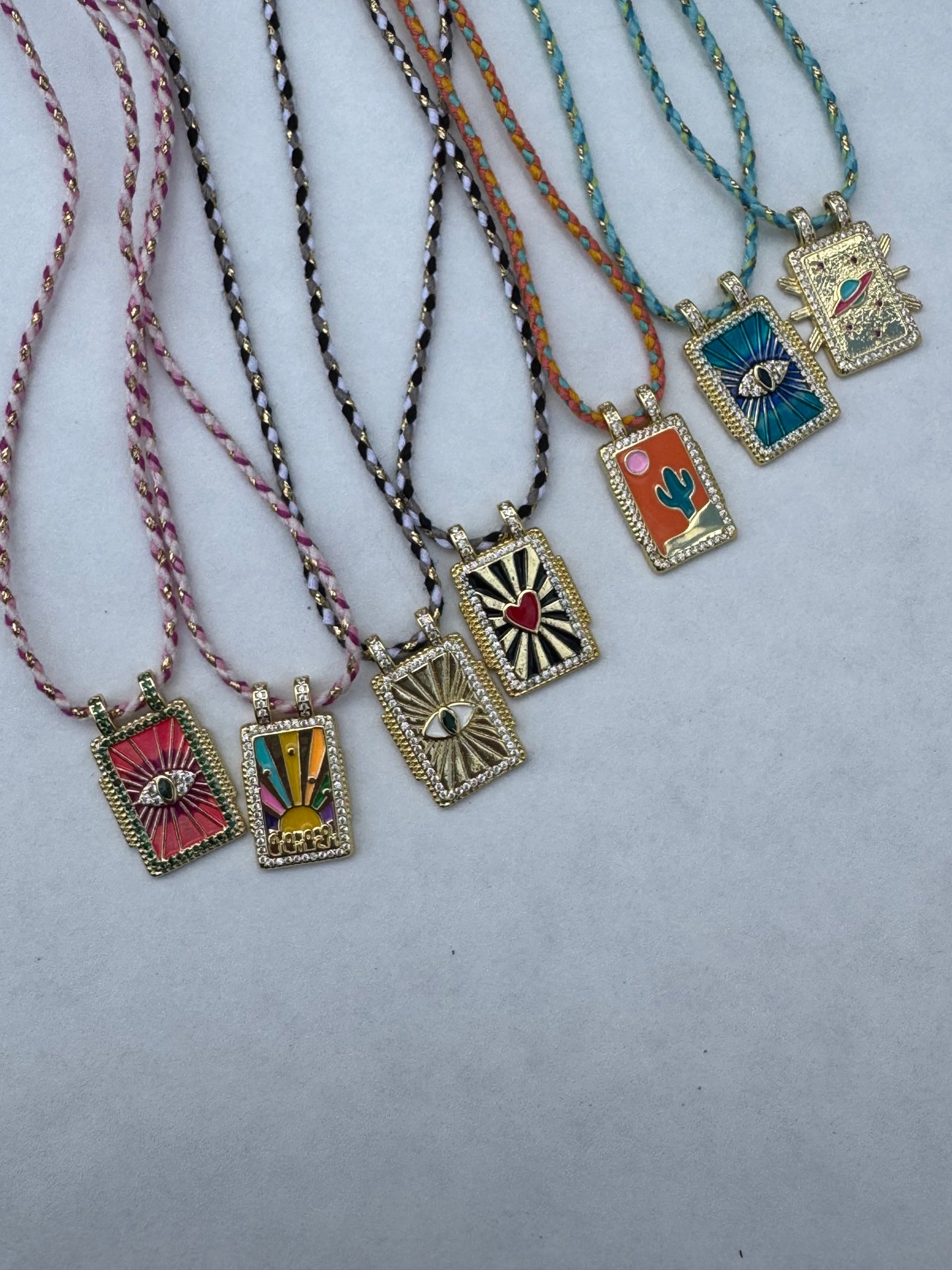 Tarot card necklace - various colours