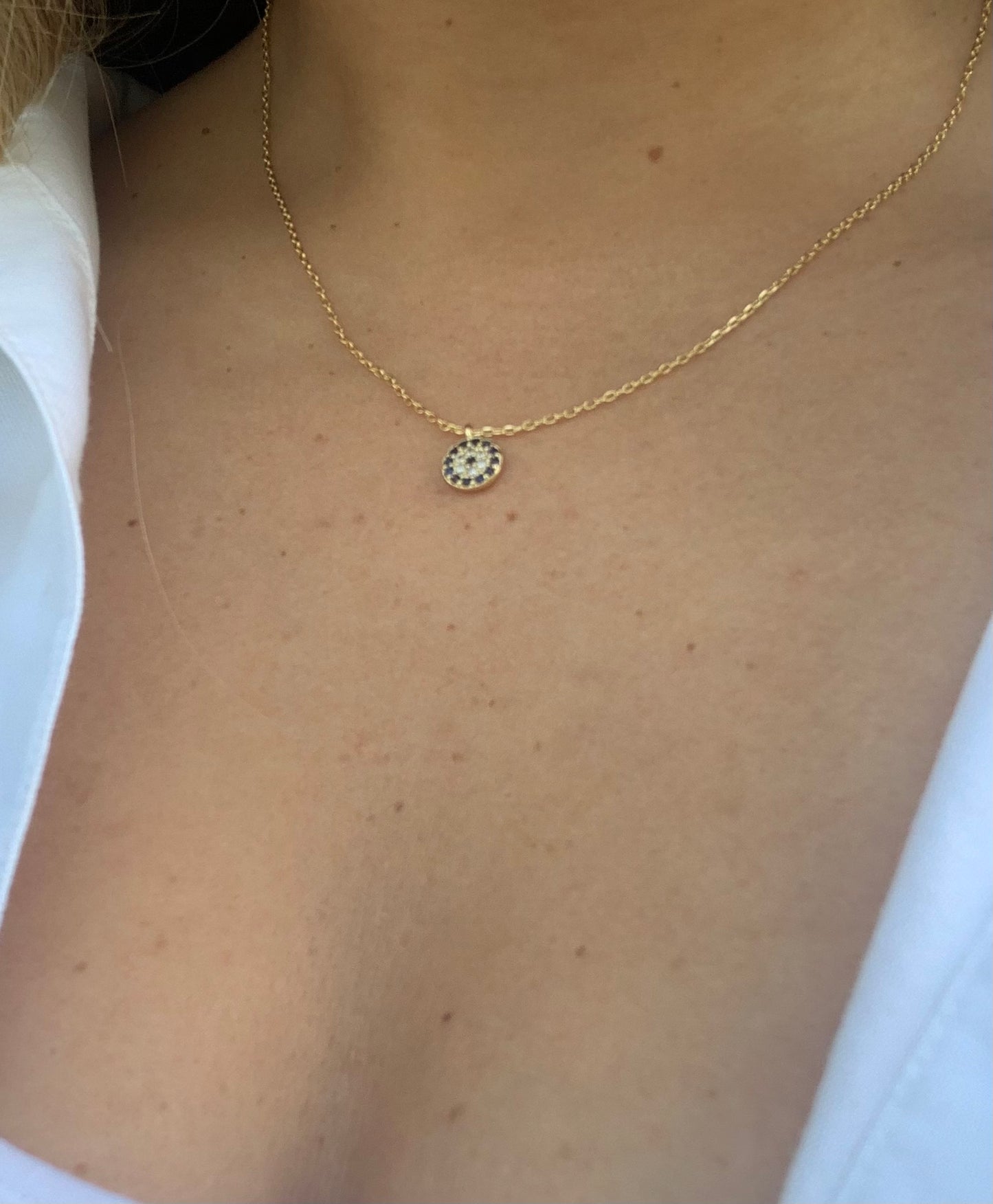 Gold Small Evil Eye Necklace