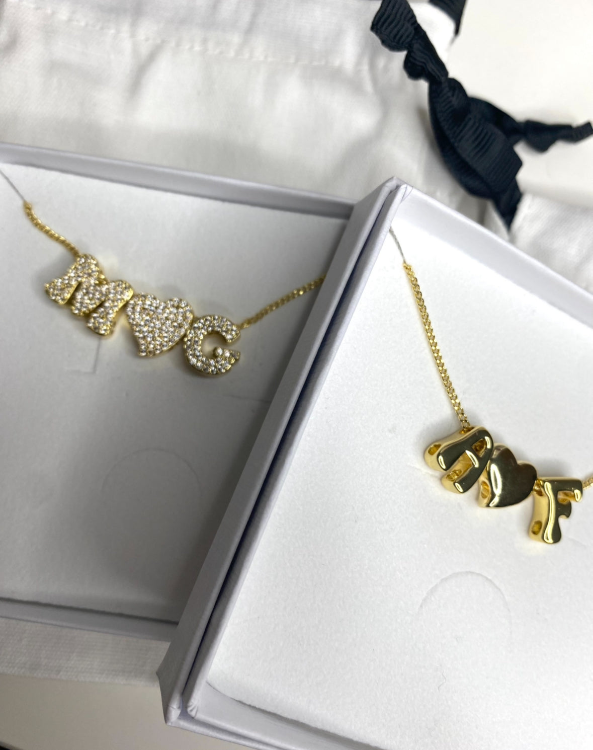 Italic Medium Plain Initial Letter Necklace - GOLD (4 letters included)