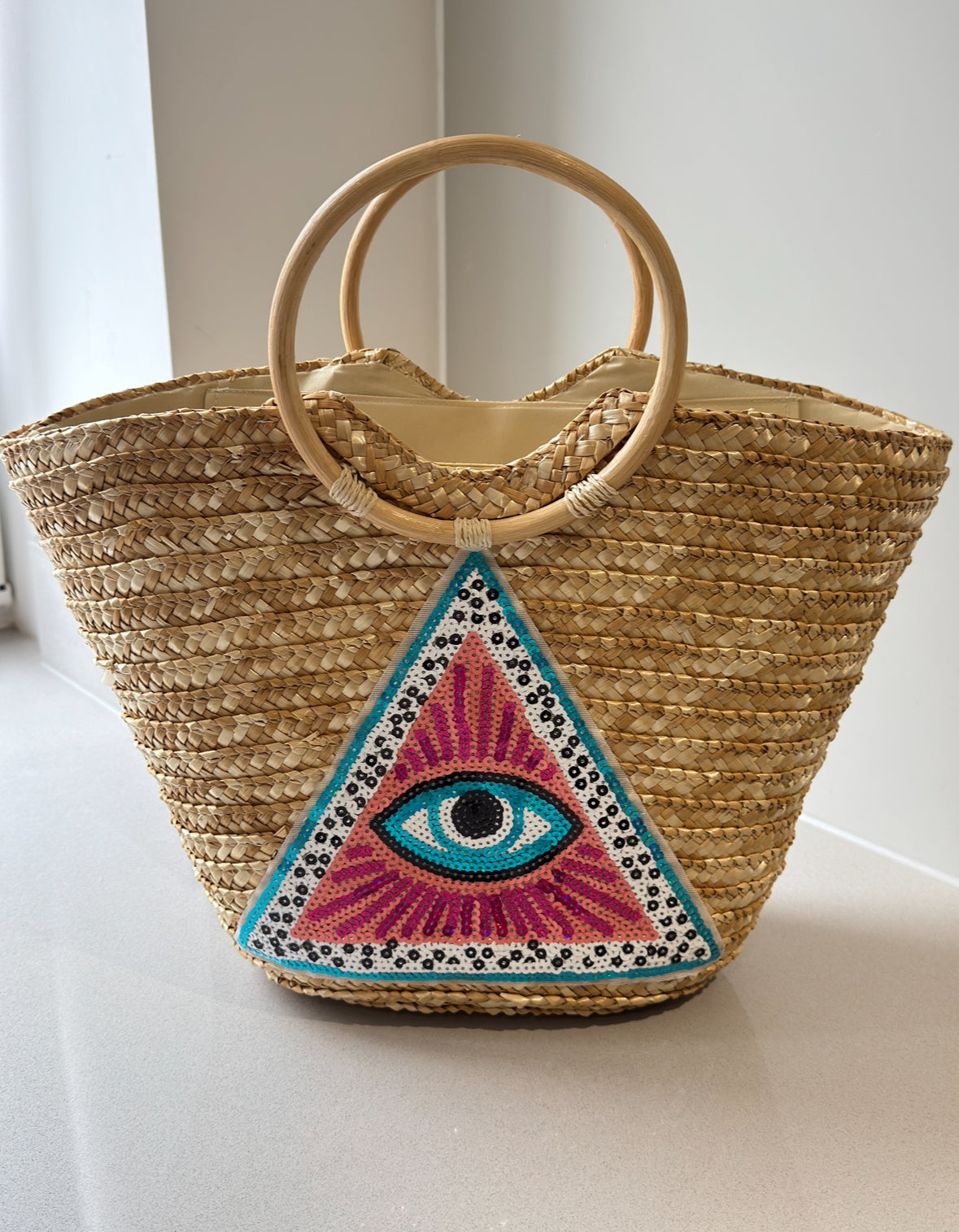 Triangle Evil Eye Beach Bag