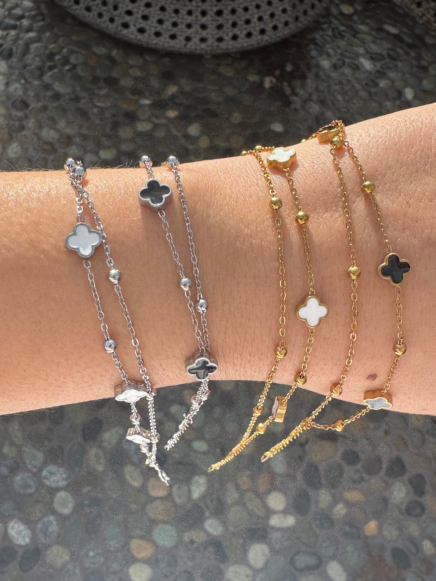 Mini Double Chain Flower Bracelet - 4 options