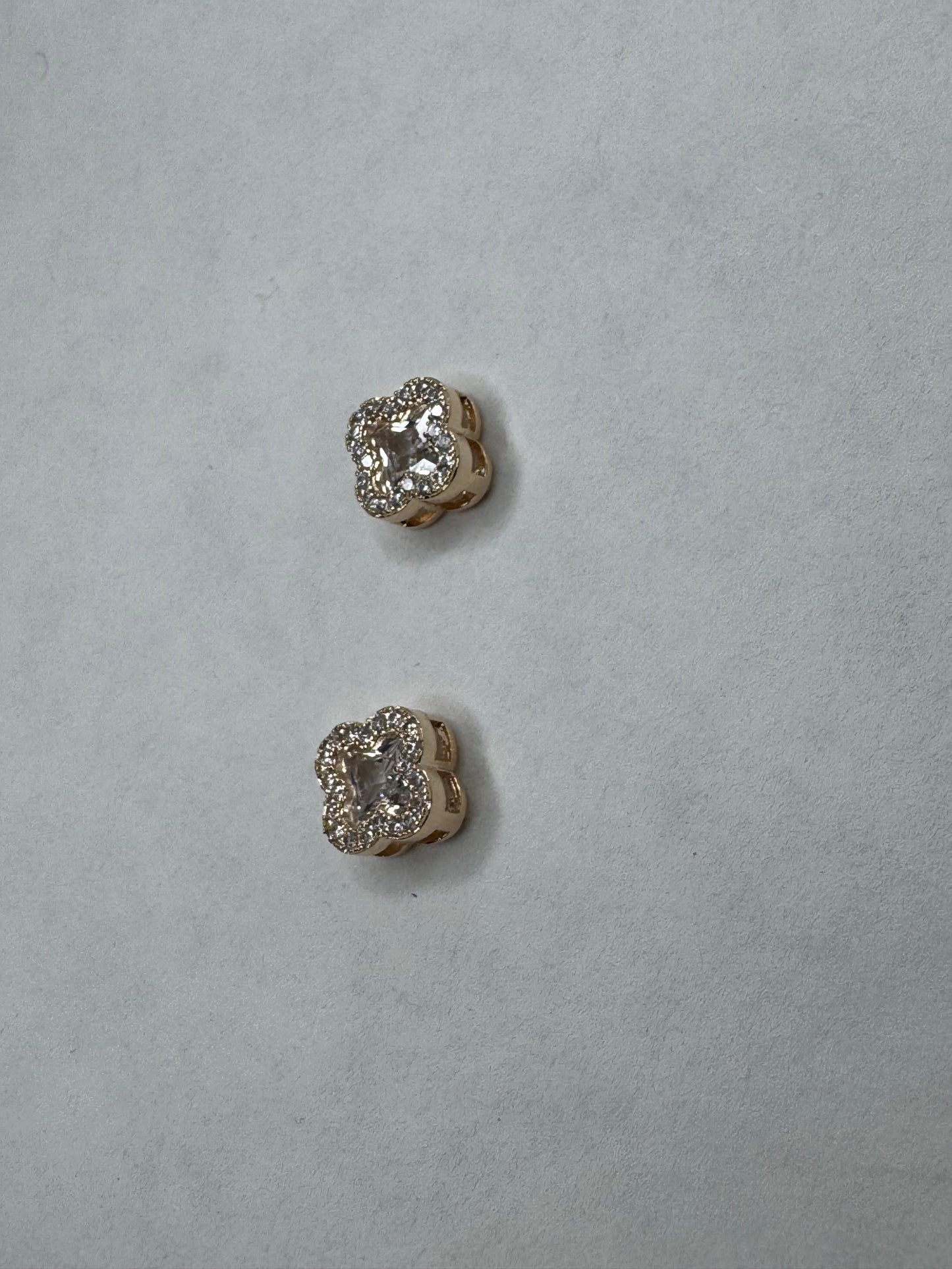 Diamond leaf studs - Gold & Silver