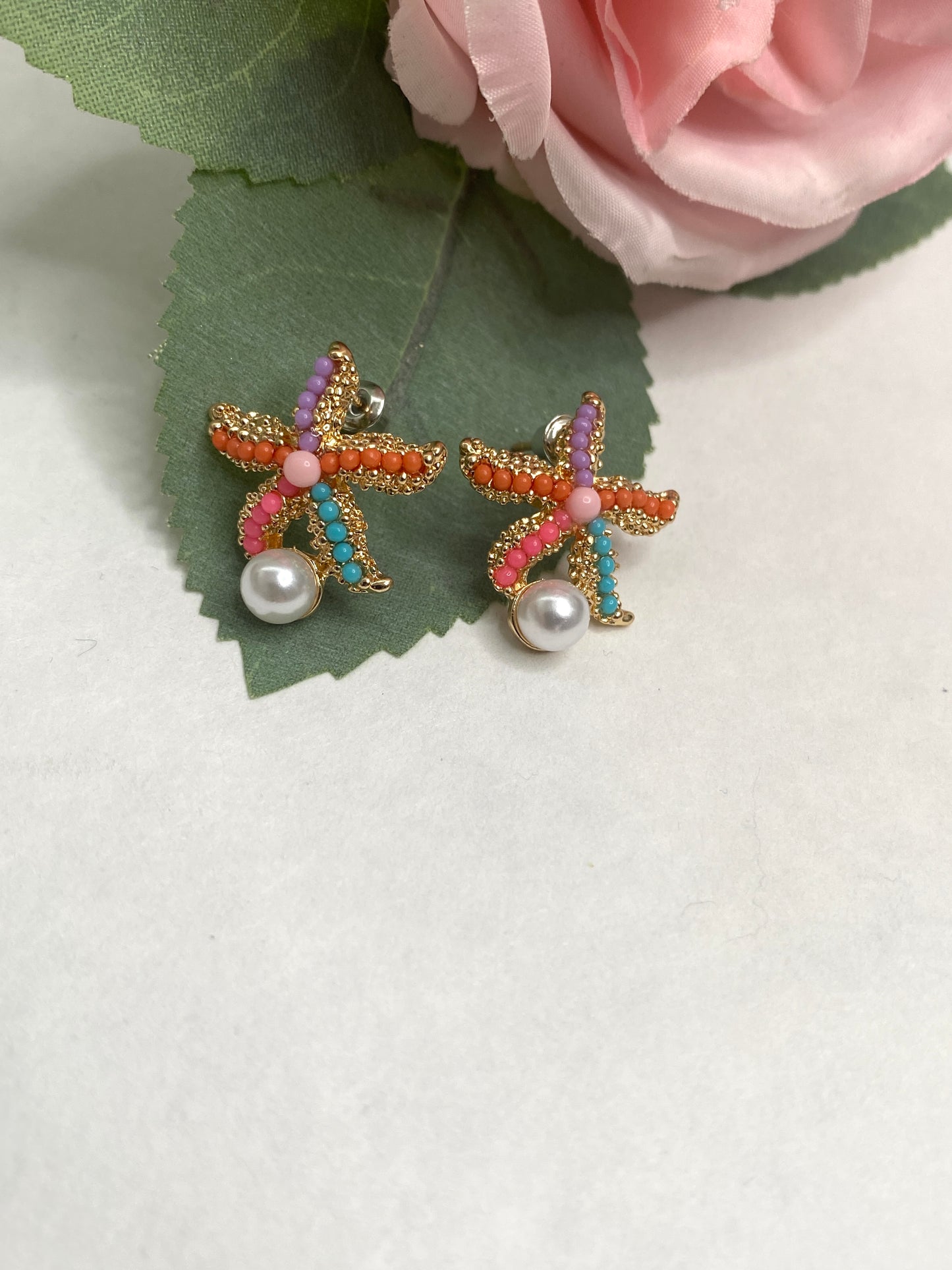 Starfish Pearl Earrings