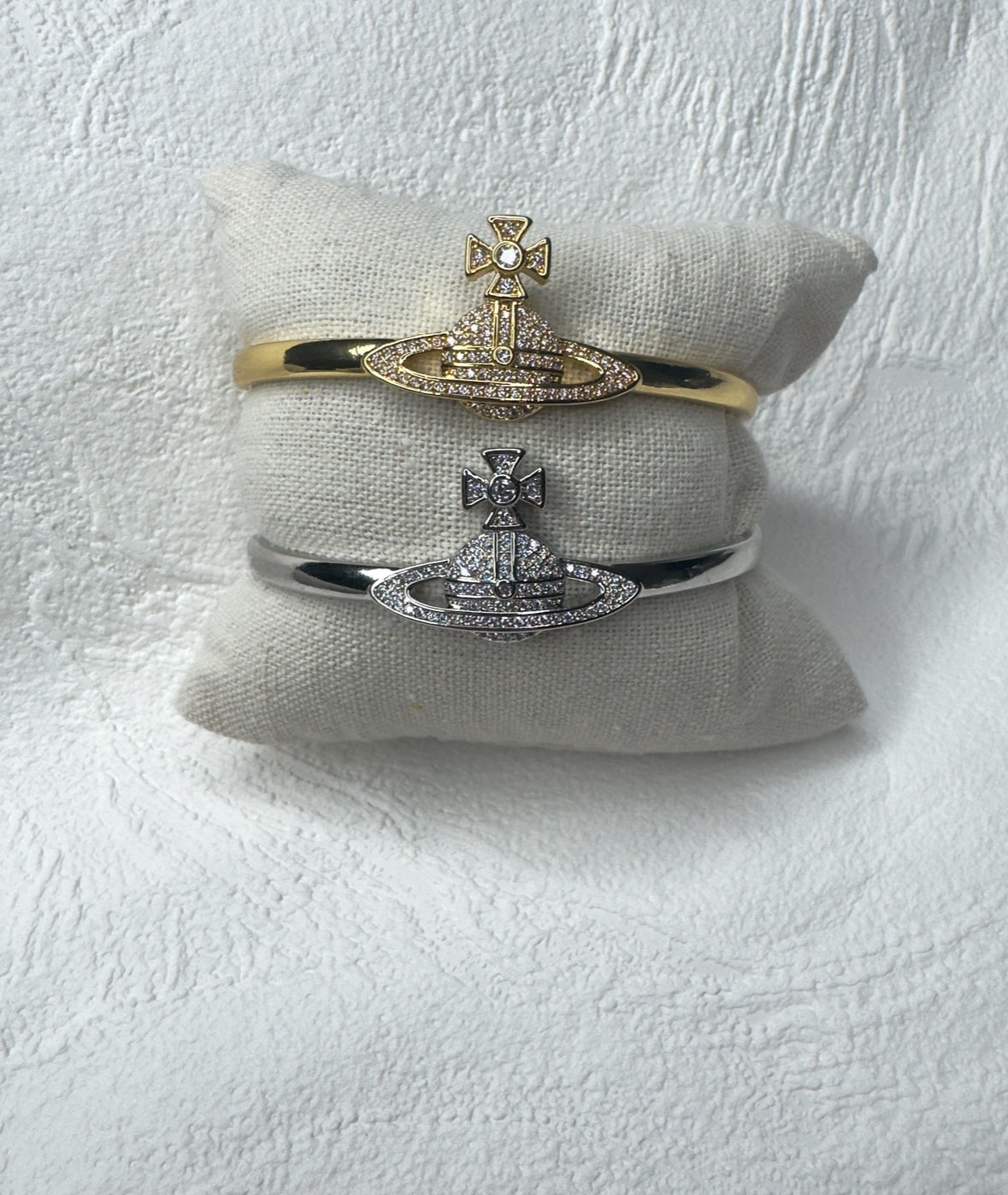 Diamond Space Bangle - Silver or Gold