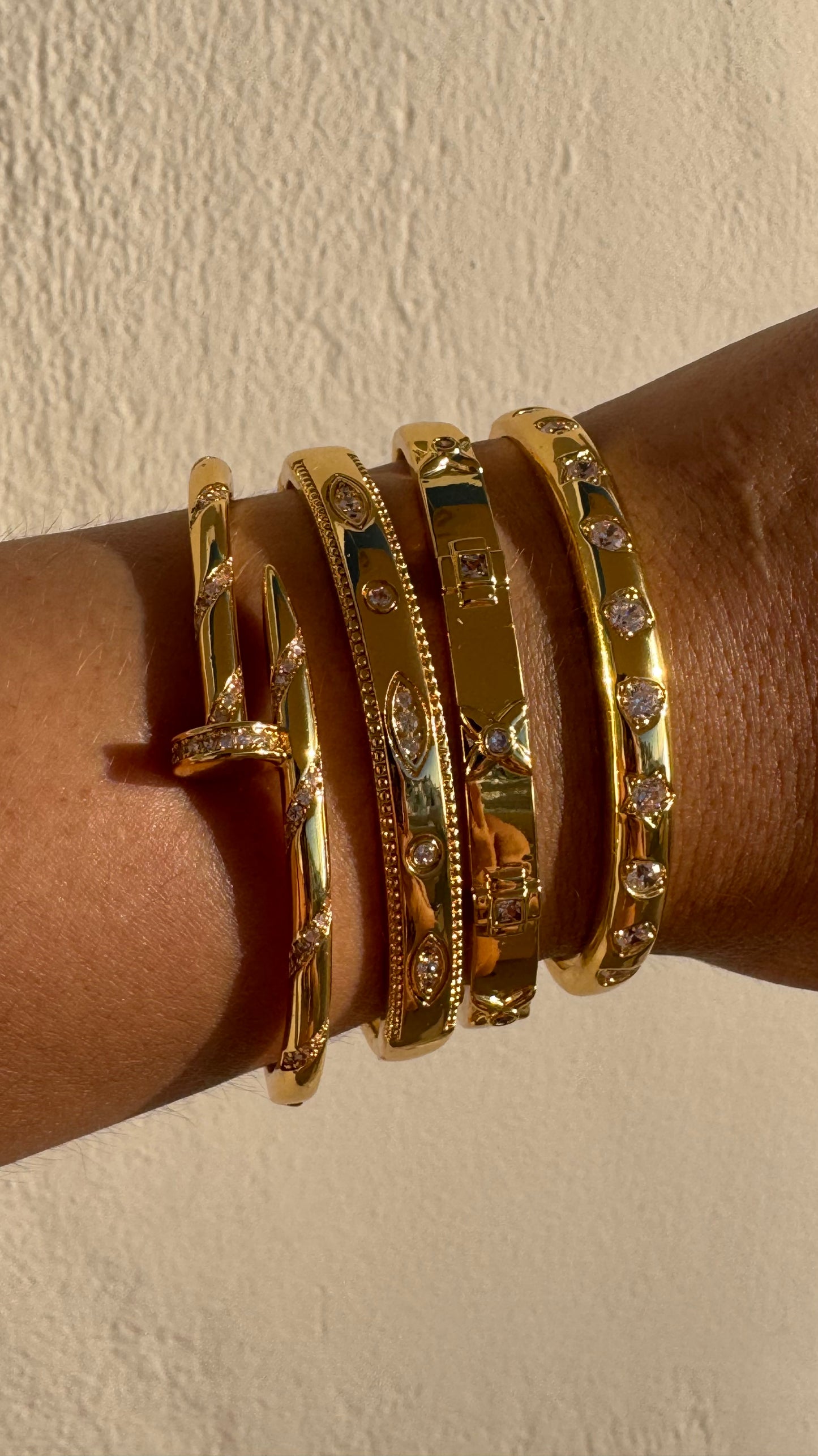 Diamond Gold Bangles - 4 options