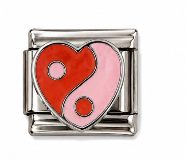 ORANGE & HEART DOT HEART - SILVER
