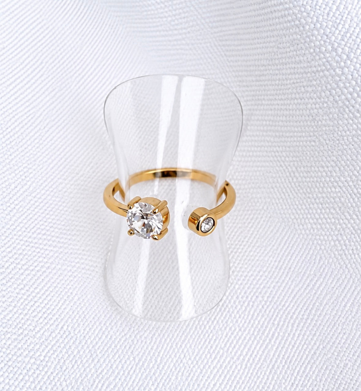 Double Sparkle Adjustable Ring