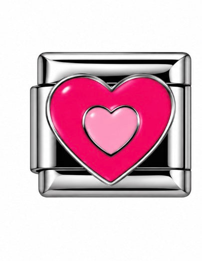 HOT PINK HEART - SILVER