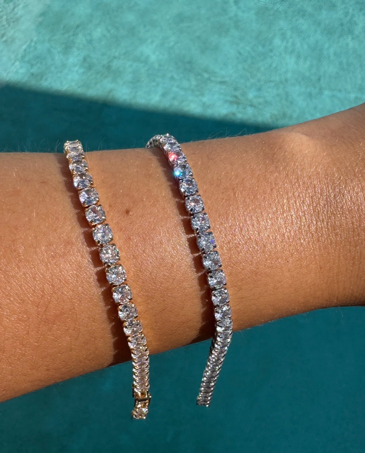 Medium Cubic tennis bracelet - gold or silver