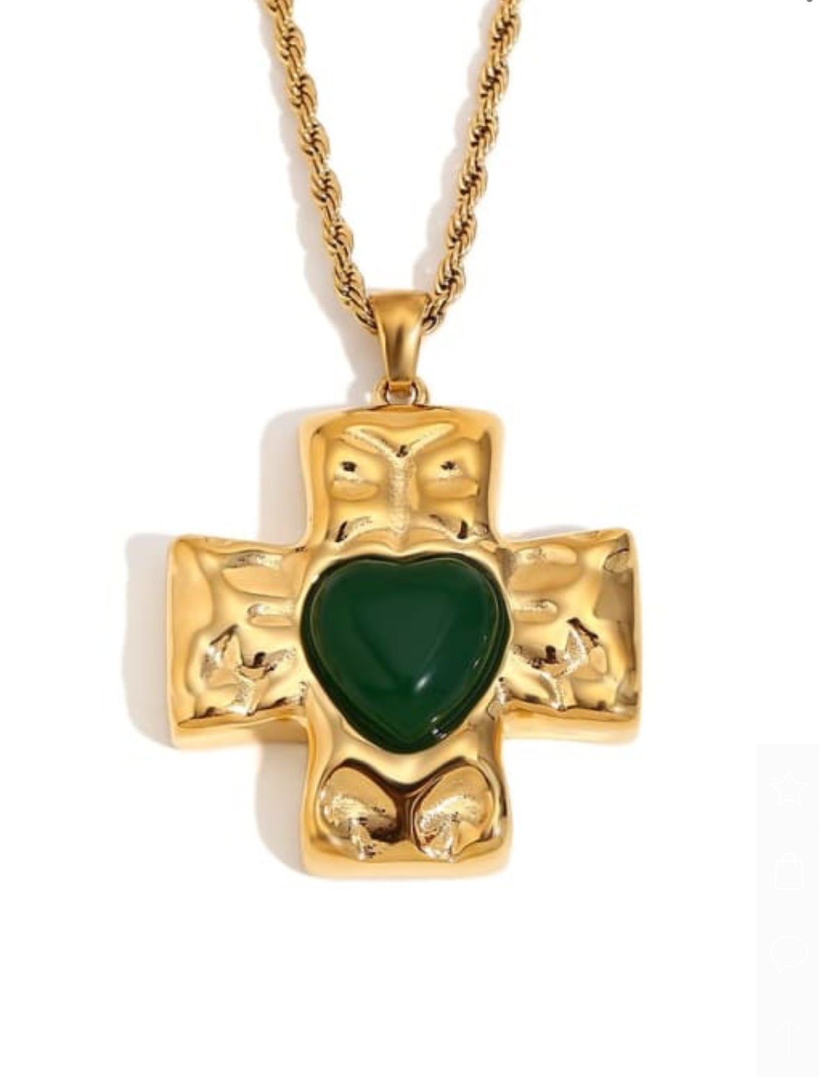 Chunky gold necklaces - Green or red