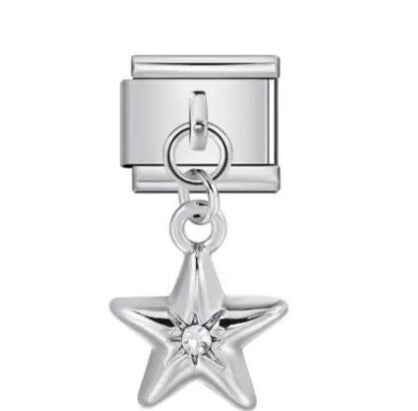 DANGLE DIAMOND STARFISH - SILVER