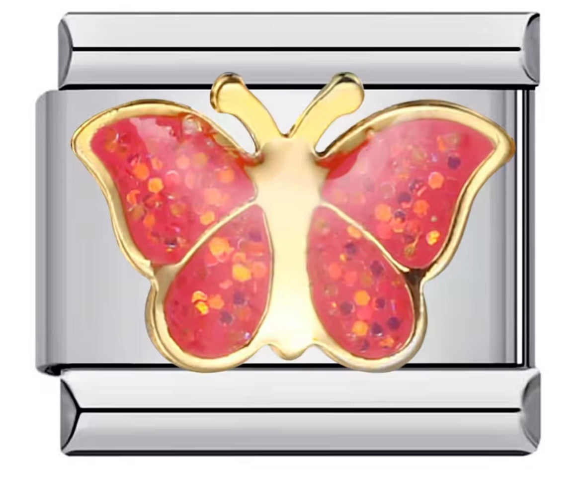 RED BUTTERFLY - SILVER