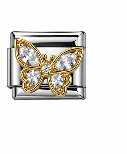GOLD DIAMOND BUTTERFLY - SILVER