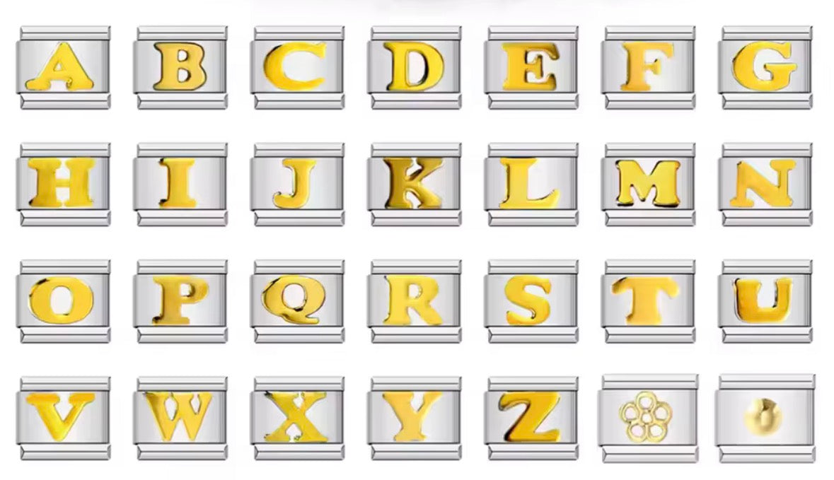 SILVER WITH GOLD INITIALS