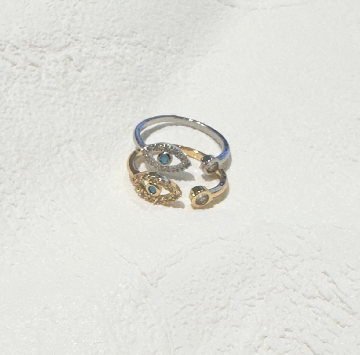 Evil eye diamond ring - Gold & Silver
